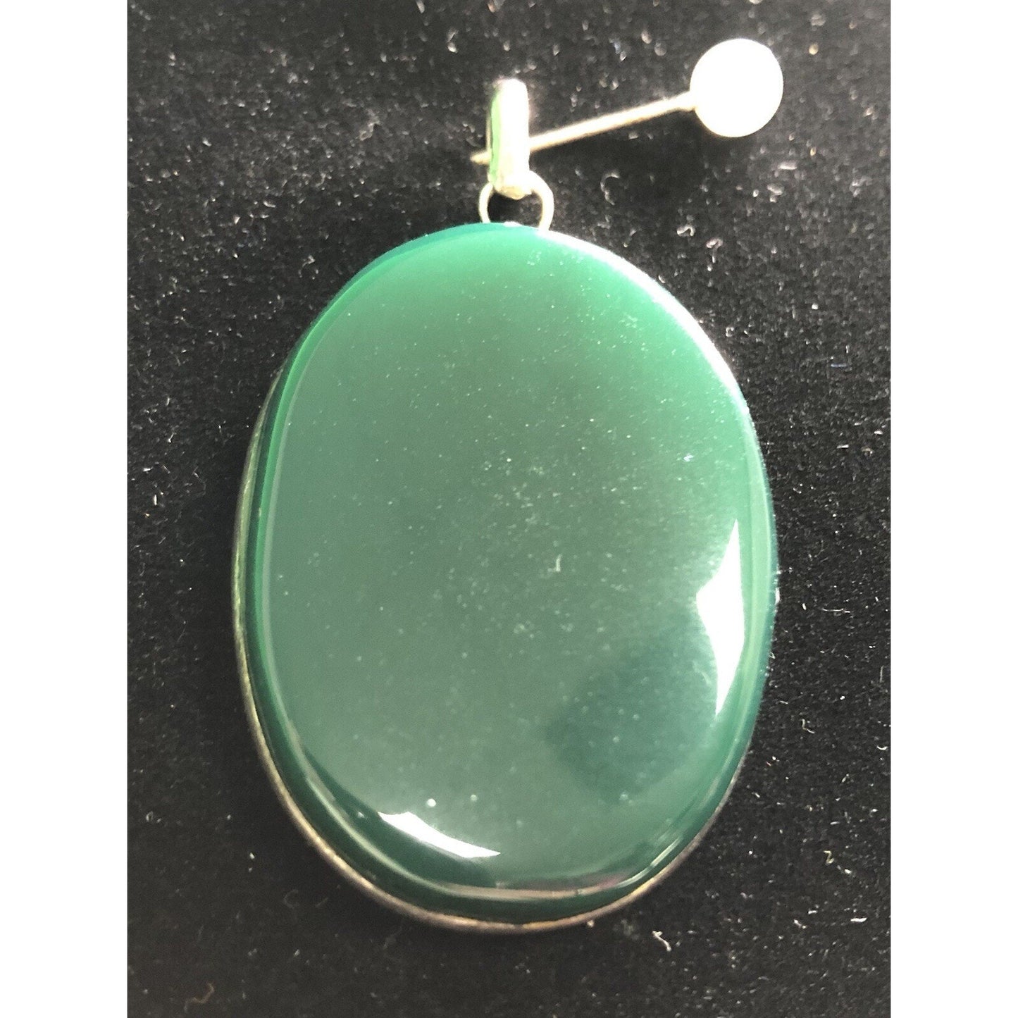 925 Sterling Silver Green Onyx Charm Pendant Beautiful Woman's Gift