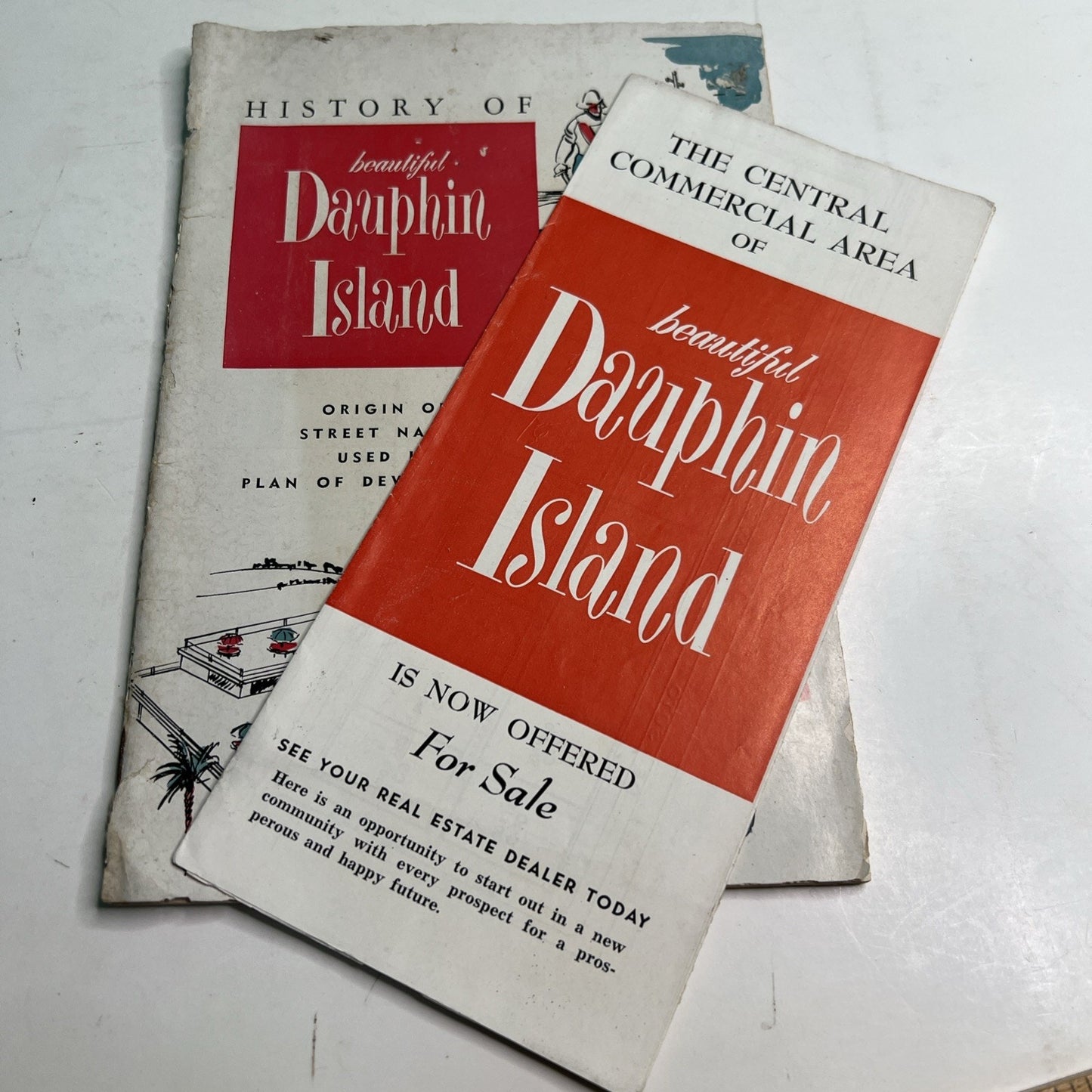Vintage Booklet History Of Dauphin Island Alabama Mobile 1950’s With Flyer