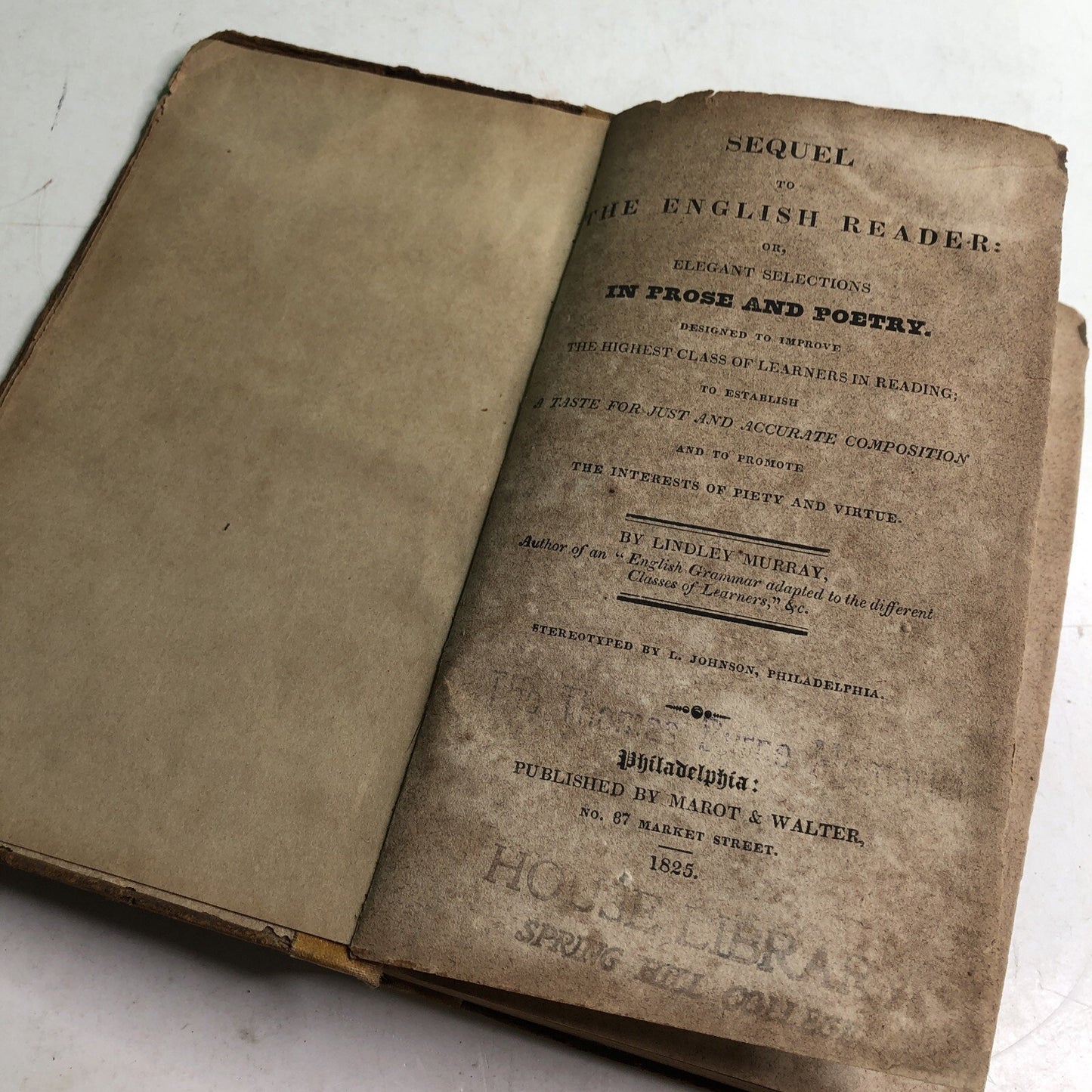 Sequel To The English Reader Or Elegant Selections In Prose And Poetry 1825