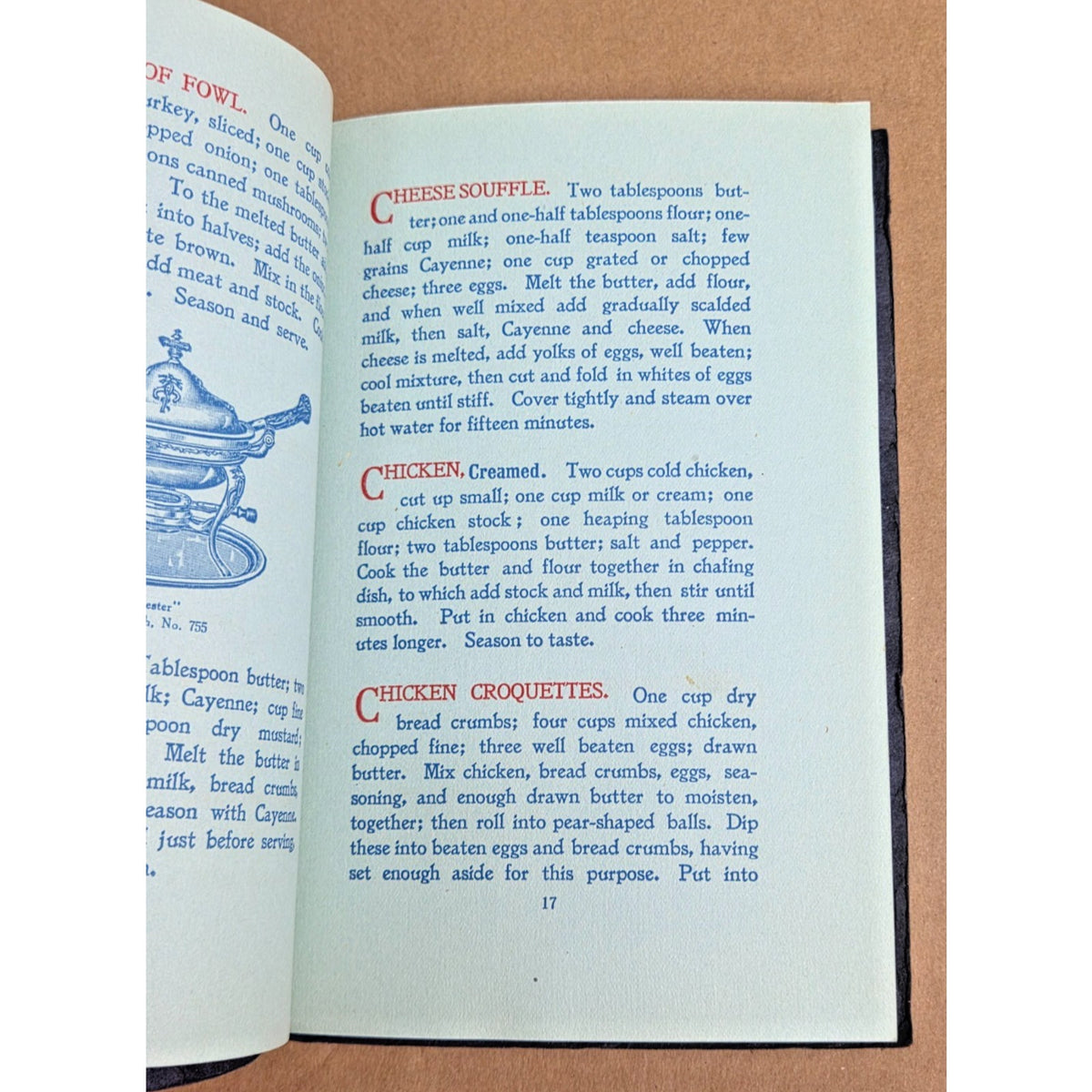 Antique Rochester Stamping Co. Chafing Dish Suggestions Recipe Book 1900s