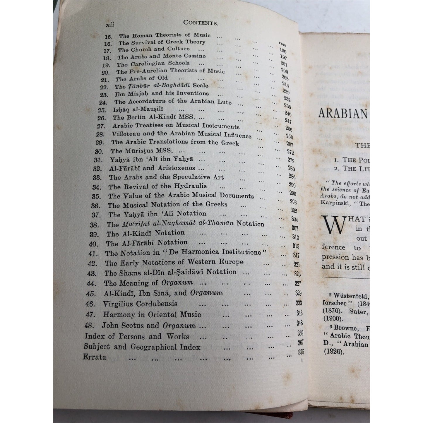 Historical Facts For The Arabian Musical Influence By Farmer Ex Library HC