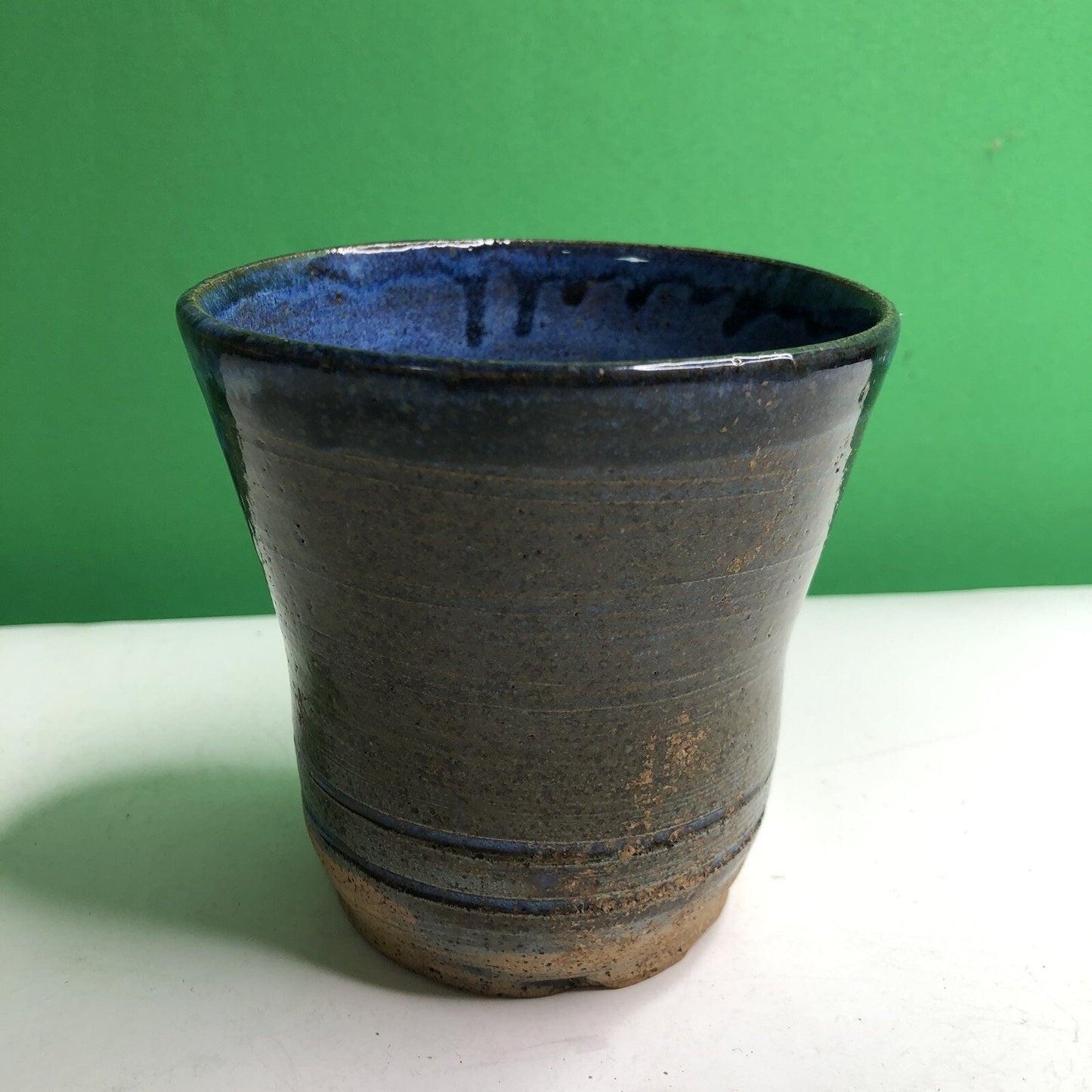 CHARLES GOLLOTT POTTERY Planter Pot Partially Glazed Speckled Mobile Alabama