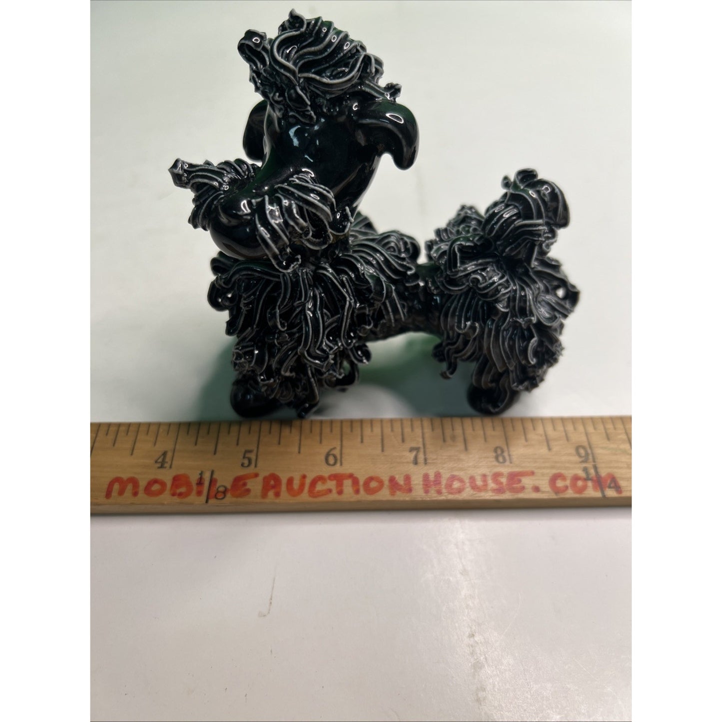 Vintage Sassy MCM Black Ceramic Spaghetti Poodle Dog Retro Kitsch 4.5” Figurine
