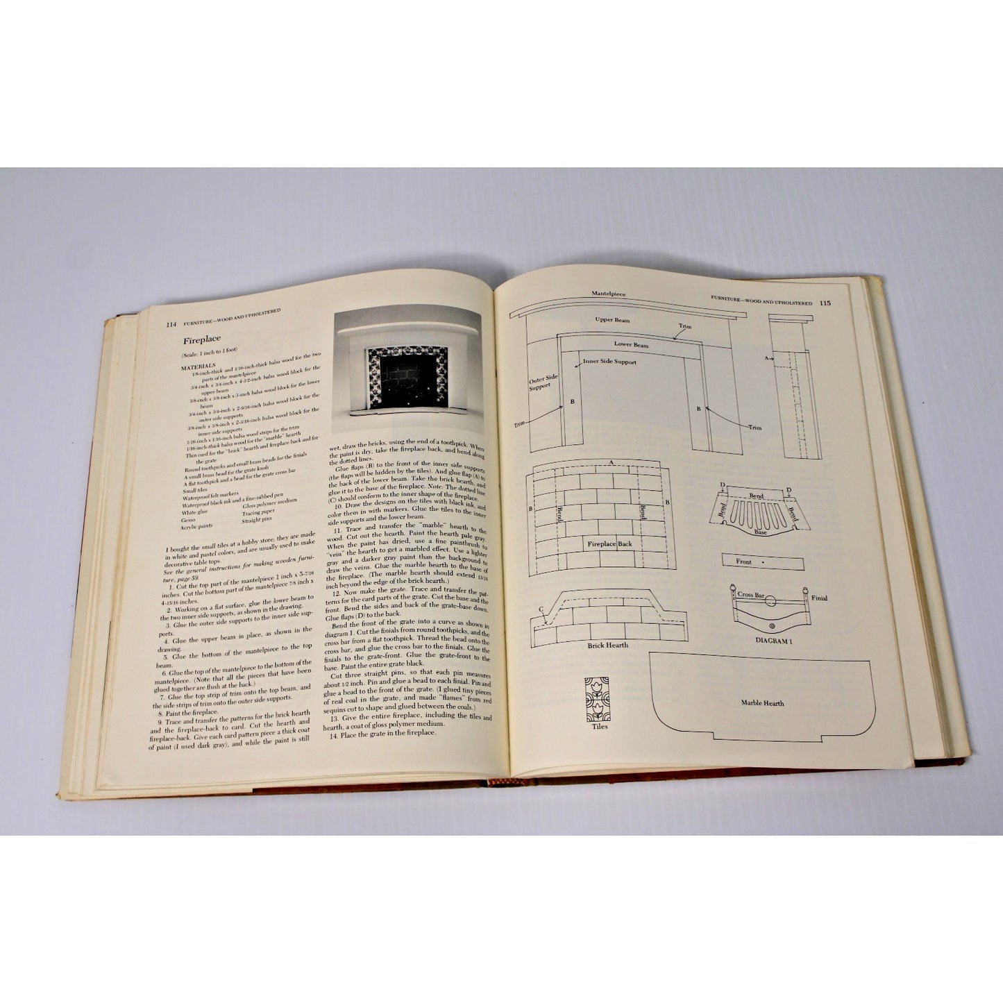 Dolls' House Furniture Book- Joan McElroy, 1976 HC/ DJ 1st Ed. Craft Instruction