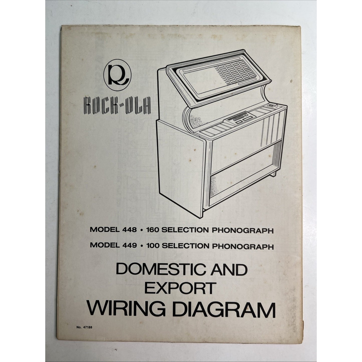 ORIGINAL ROCK-OLA MODEL 448 & 449 160/100 SELECTION PHONOGRAPH WIRING DIAGRAM