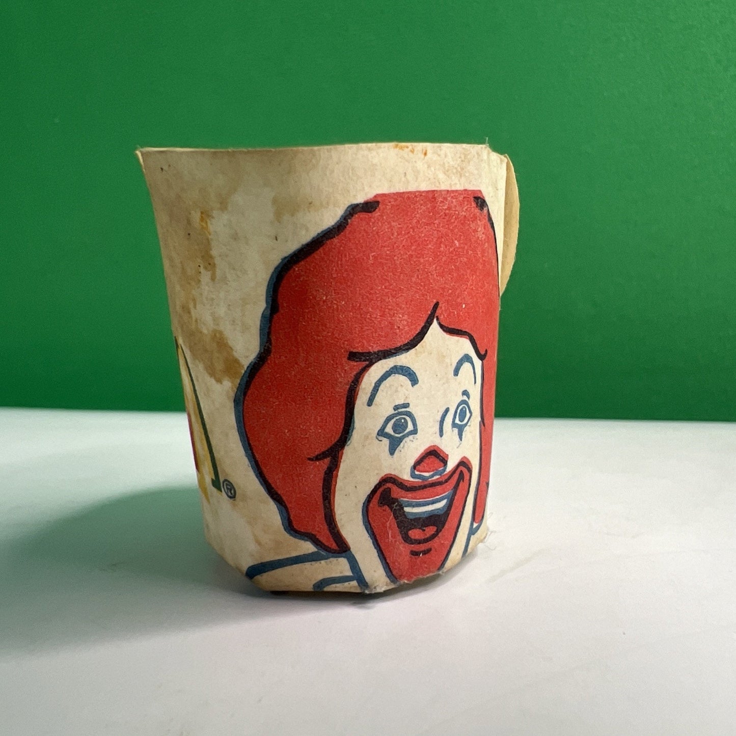 Vintage McDonald's 1990’s Paper Cup Used Iconic Clown Ronald McDonald Arches