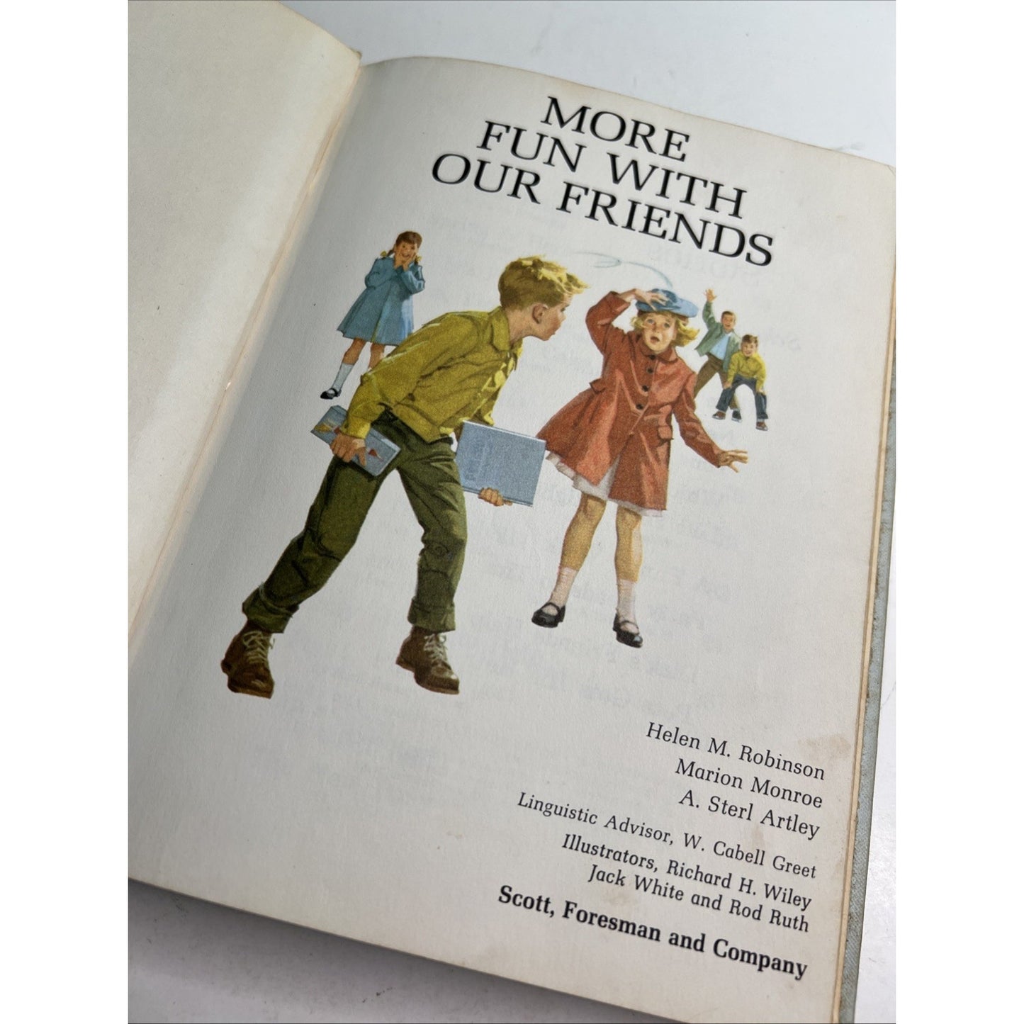 Vintage "More Fun With Our Friends" Hardbound Book By The New Basic Readers 1962