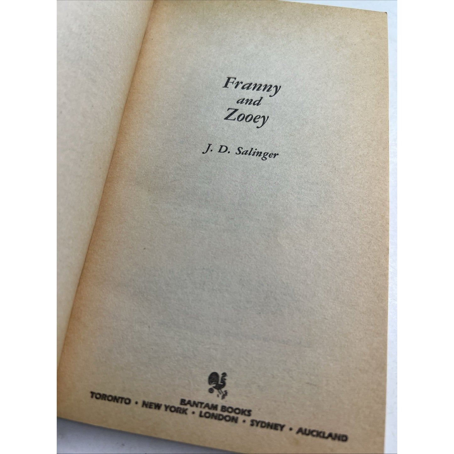 Franny and Zooey by J.D. Salinger, 1985 Bantam Paperback Vintage Books