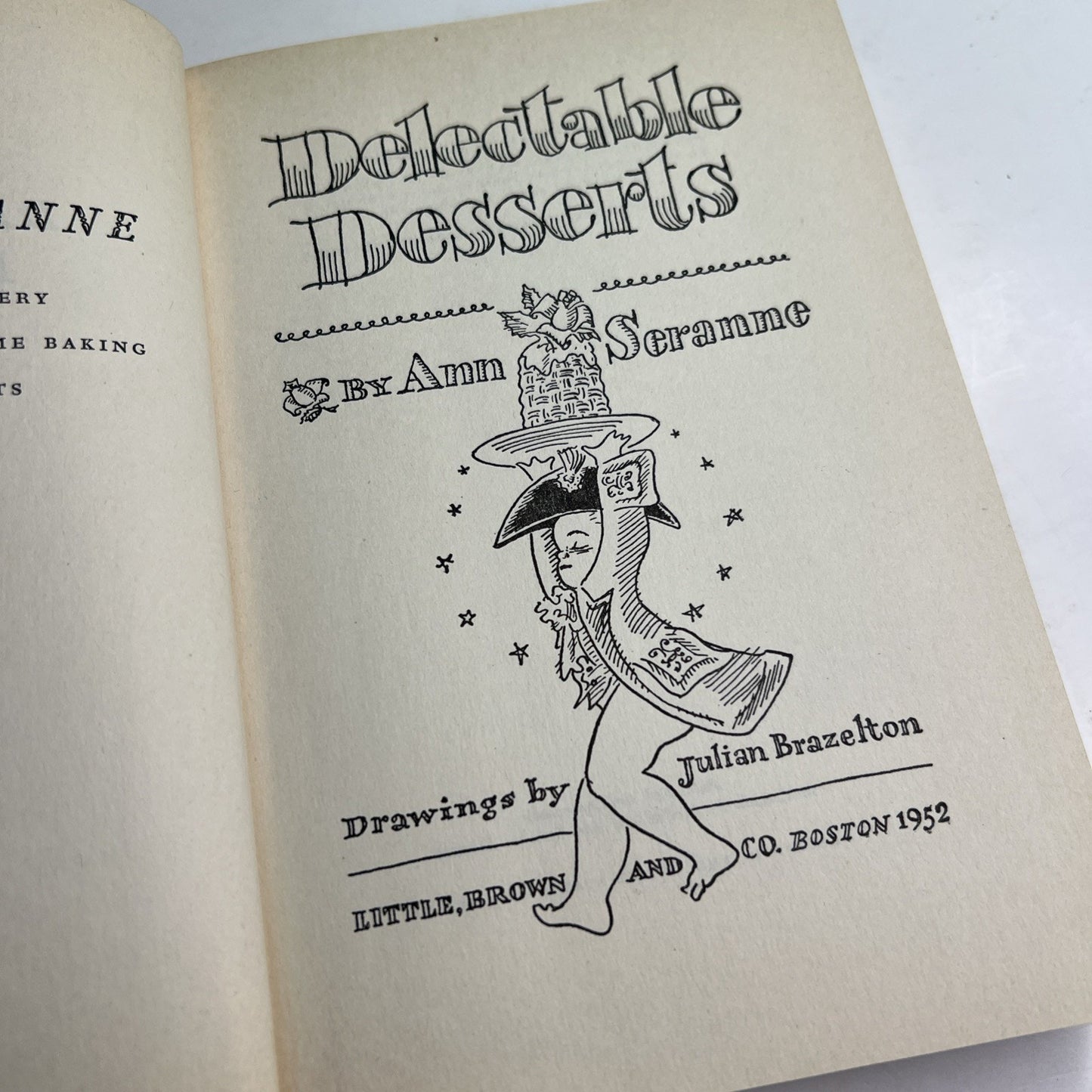 Delectable Desserts 1952 by Ann Seranne *RARE* Dessert Recipe Cookbook HC DJ
