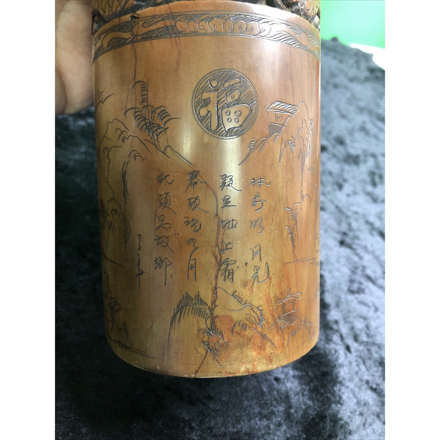 Chinese Hand Engraved Stone Paper Weight