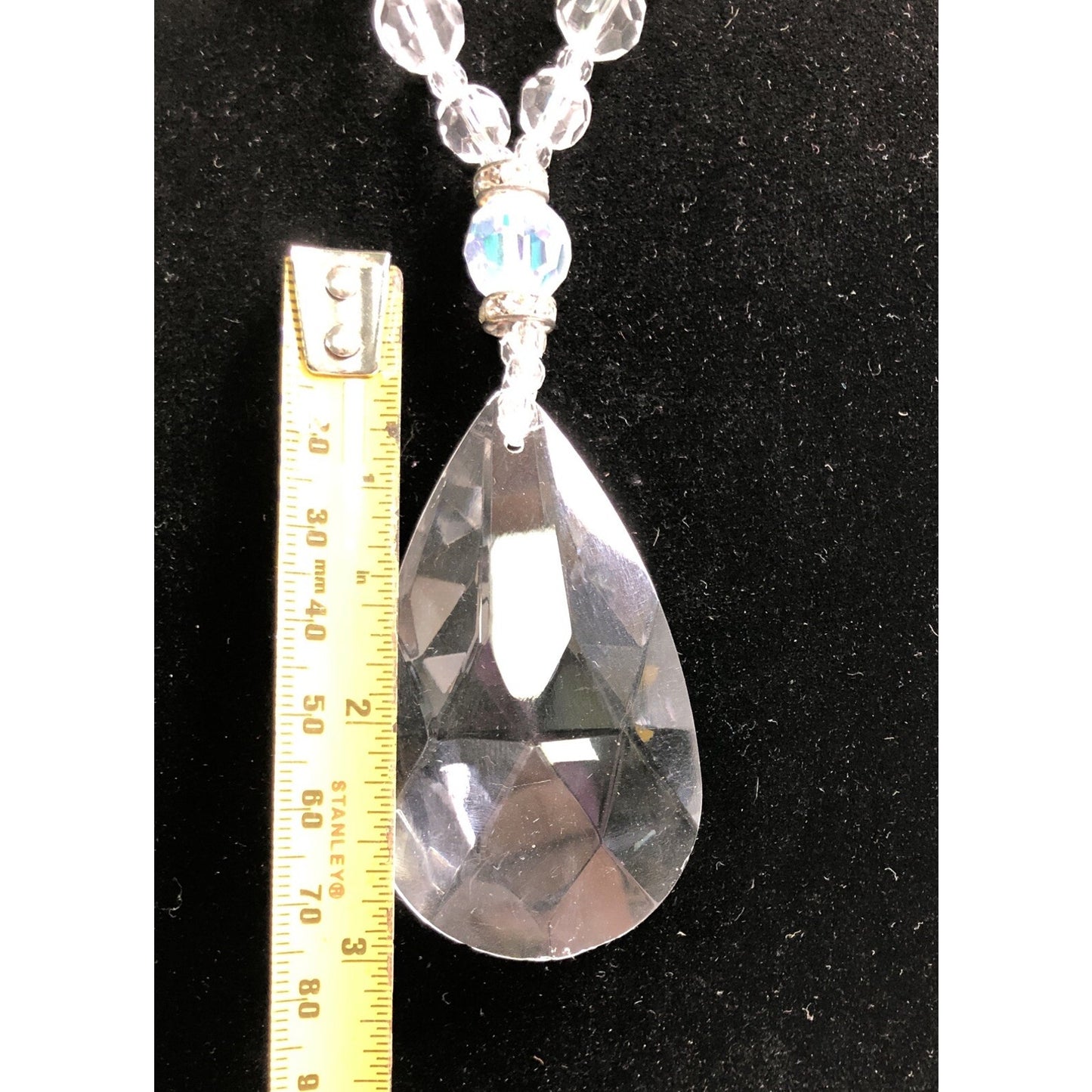 Transparent Drop Style Necklace with Earrings Set Statement Glass Acrylic