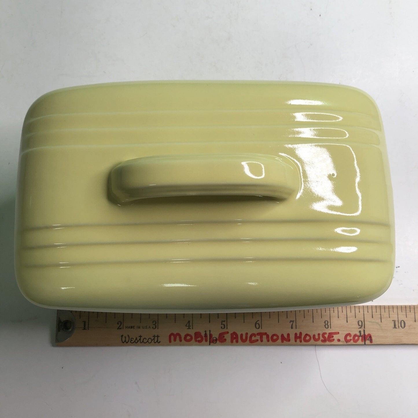 VINTAGE Hall Westinghouse Refrigerator Dish With Lid YELLOW #5064 8.5x5.5x5.5h
