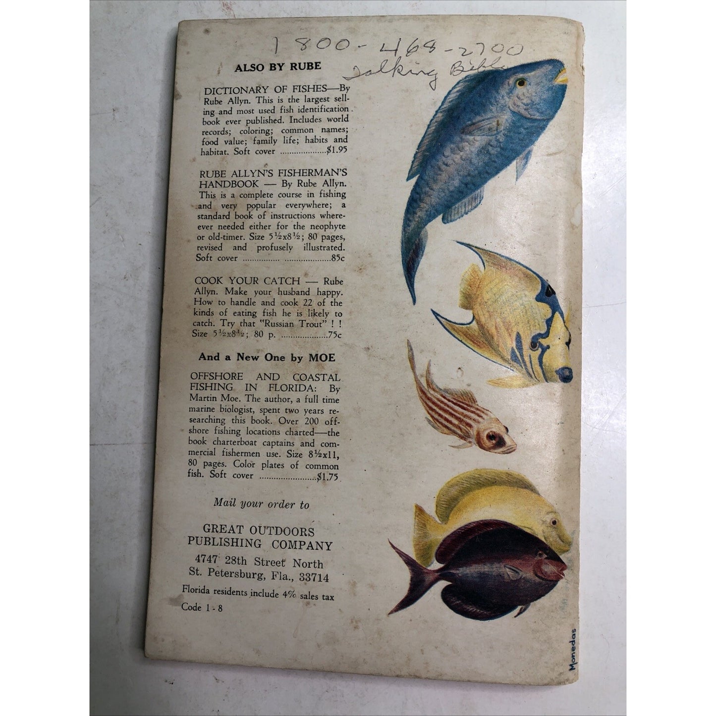 Florida Fishes Book Saltwater Freshwater 1969 Fish Identification Guide Fishing