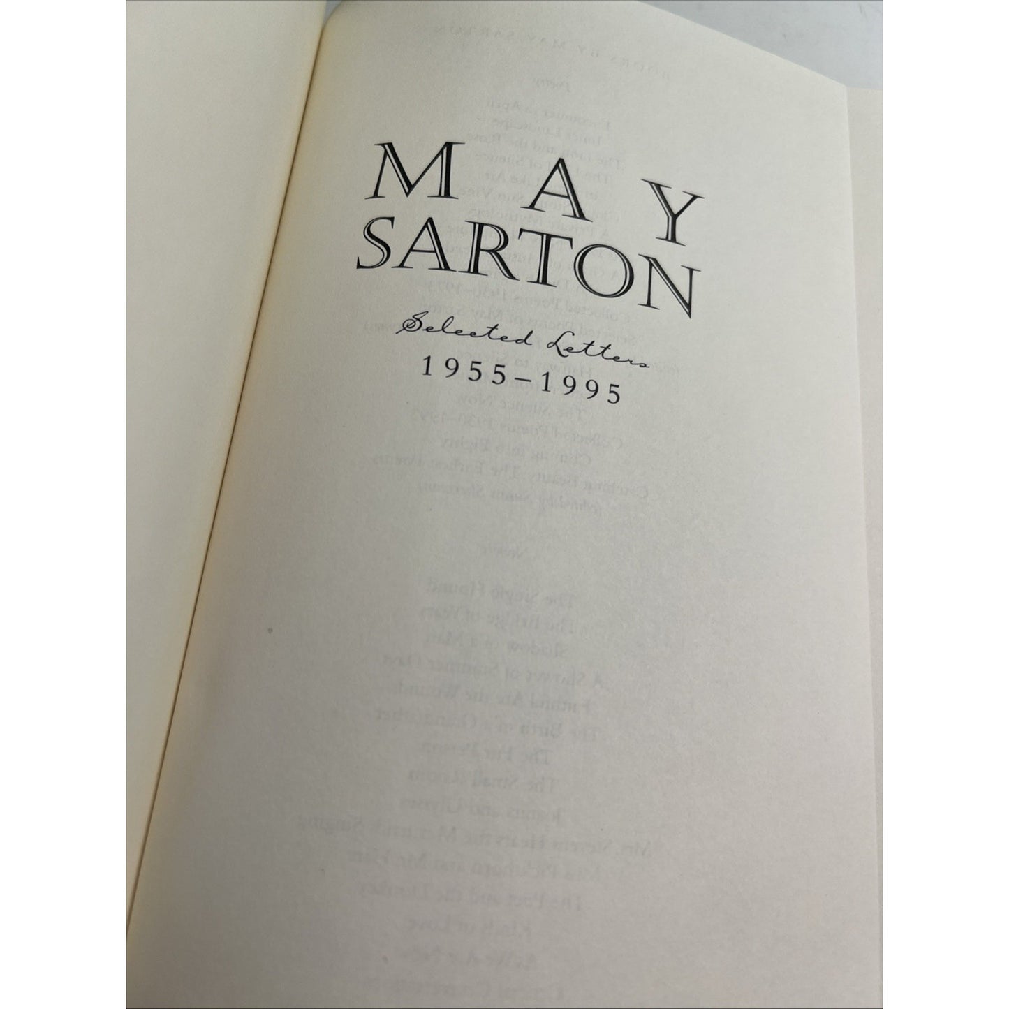Selected Letters 1955-1995 By May Sarton HC/DJ 1st printing 50 Illustrations