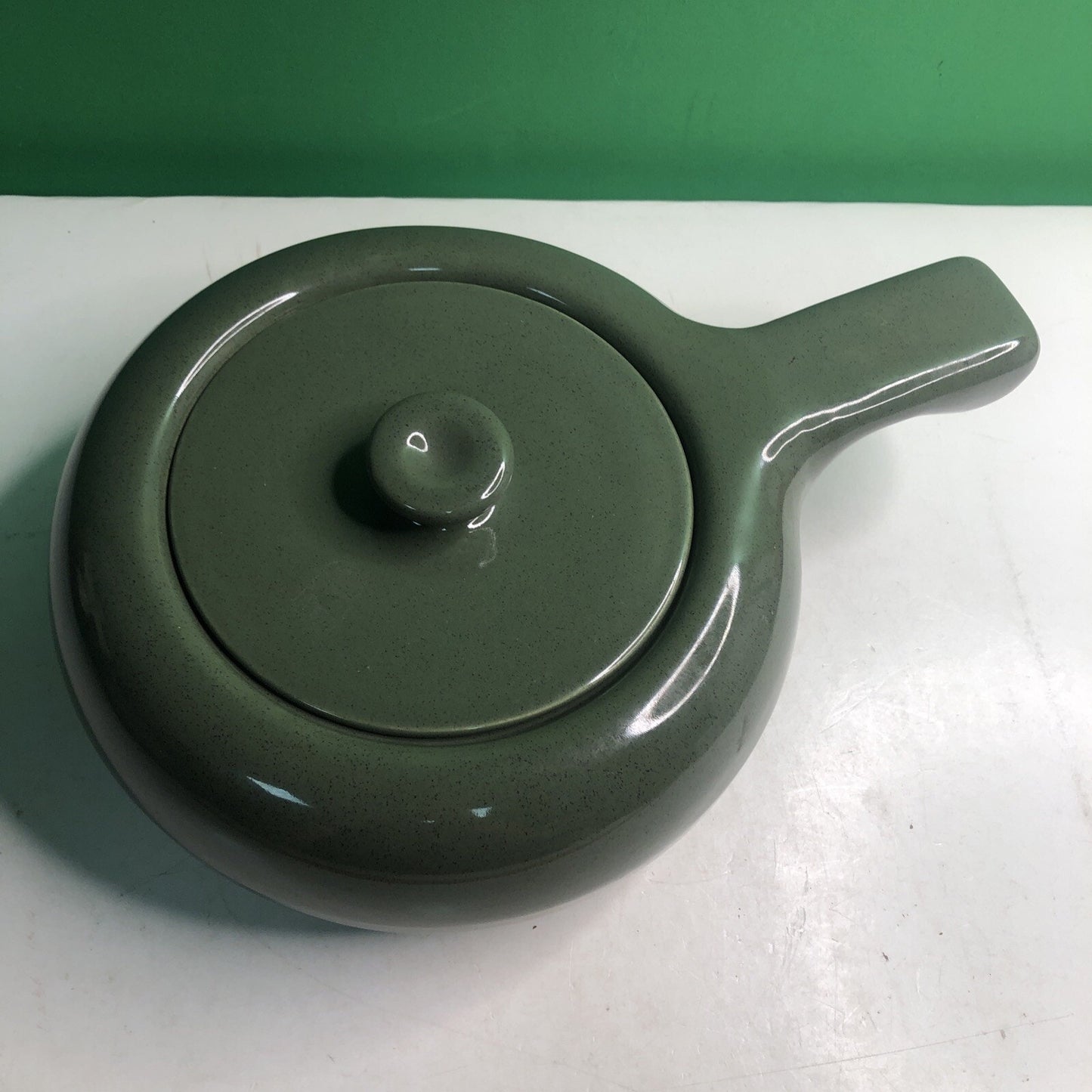 Russel Wright Bean Pot MCM Retro Green Steubenville Casserole Kitchen Decor 2 Qt