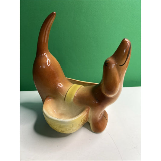 Vintage 1950s A.L. Hirsch Rover Dachshund Ceramic Dresser Caddy Valet Dish