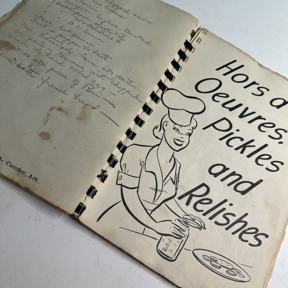 Camden’s Own Cook Book Camden Arkansas Vintage Spiral Cookbook Poor Condition