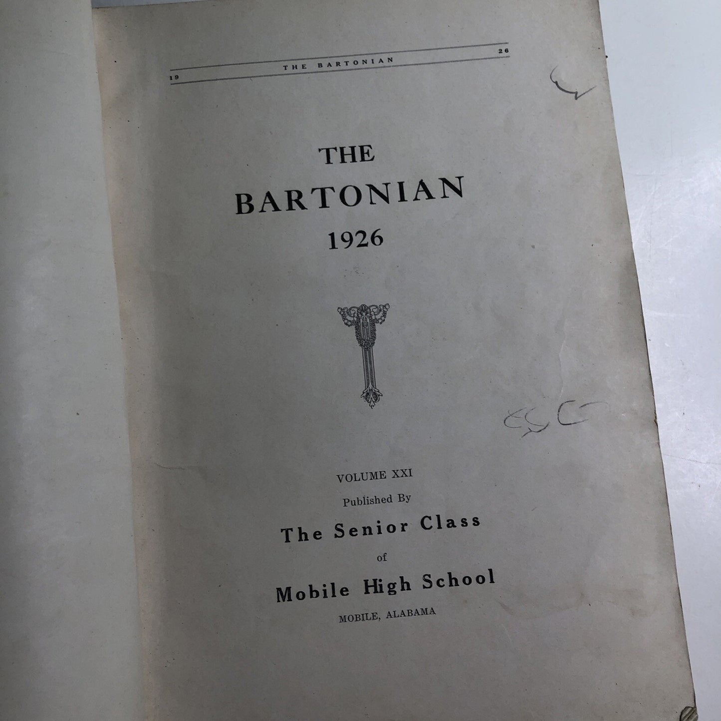 1926 BARTONIAN Yearbook Mobile High School Alabama Local History Barton Academy