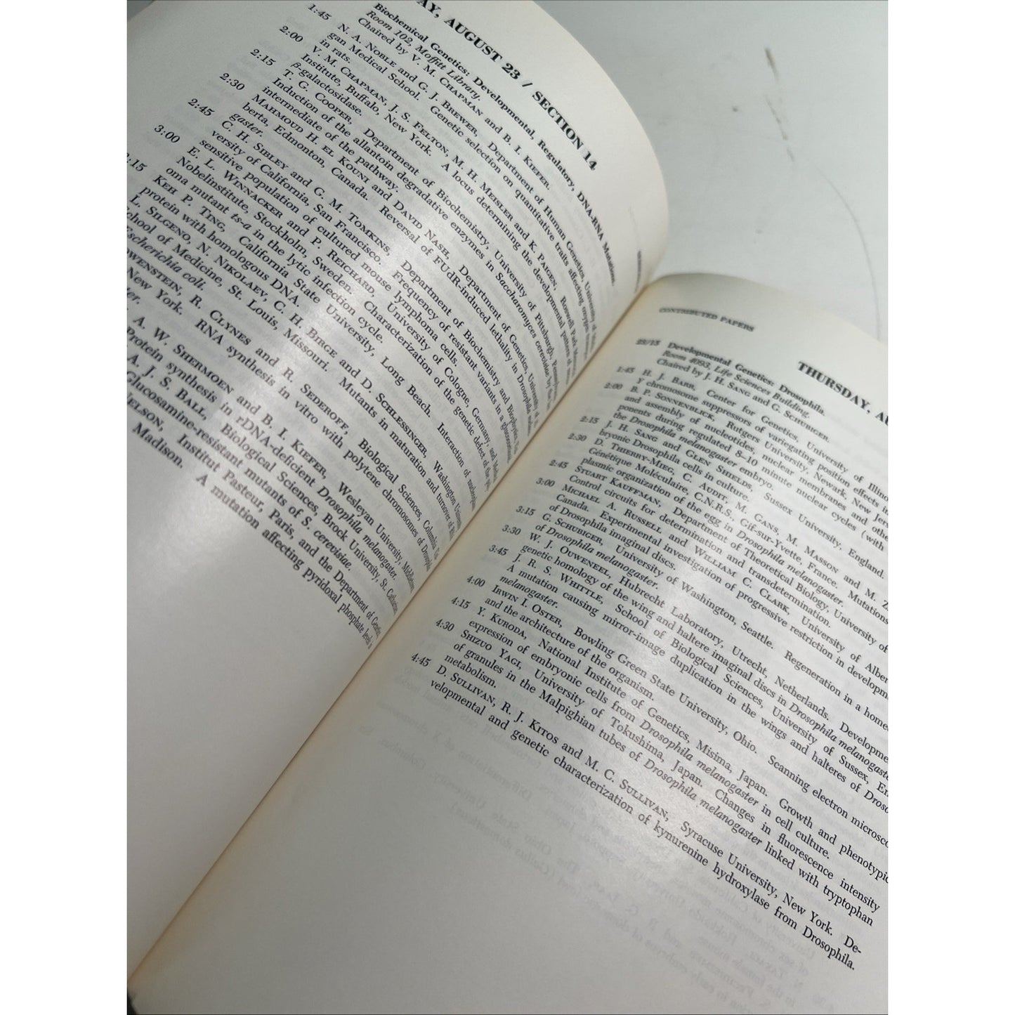 1973 Program The XIII International Congress Of Genetics University Of CA, Berke