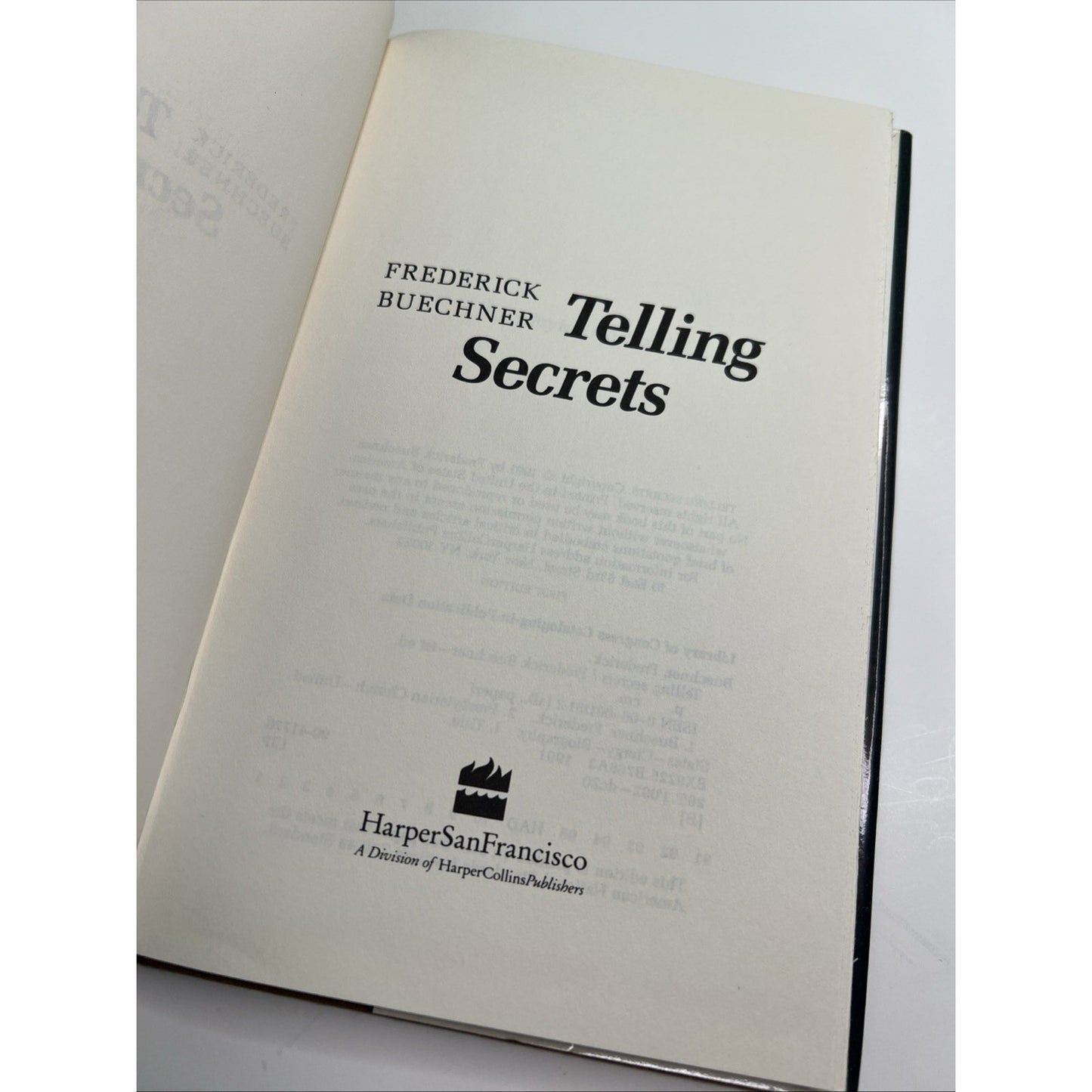 Telling Secrets A Memoir by Frederick Buechner 1991 Hardcover Dust Jacket