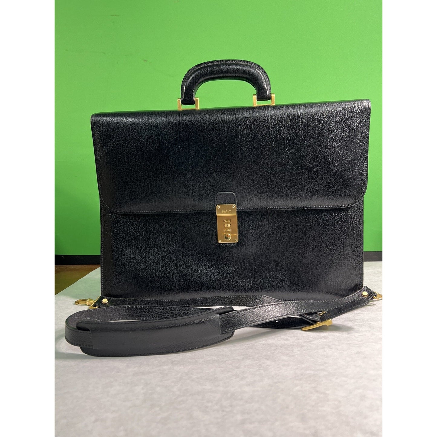 Vintage Leather Bally Briefcase Attaché, Mint Condition Combination Lock