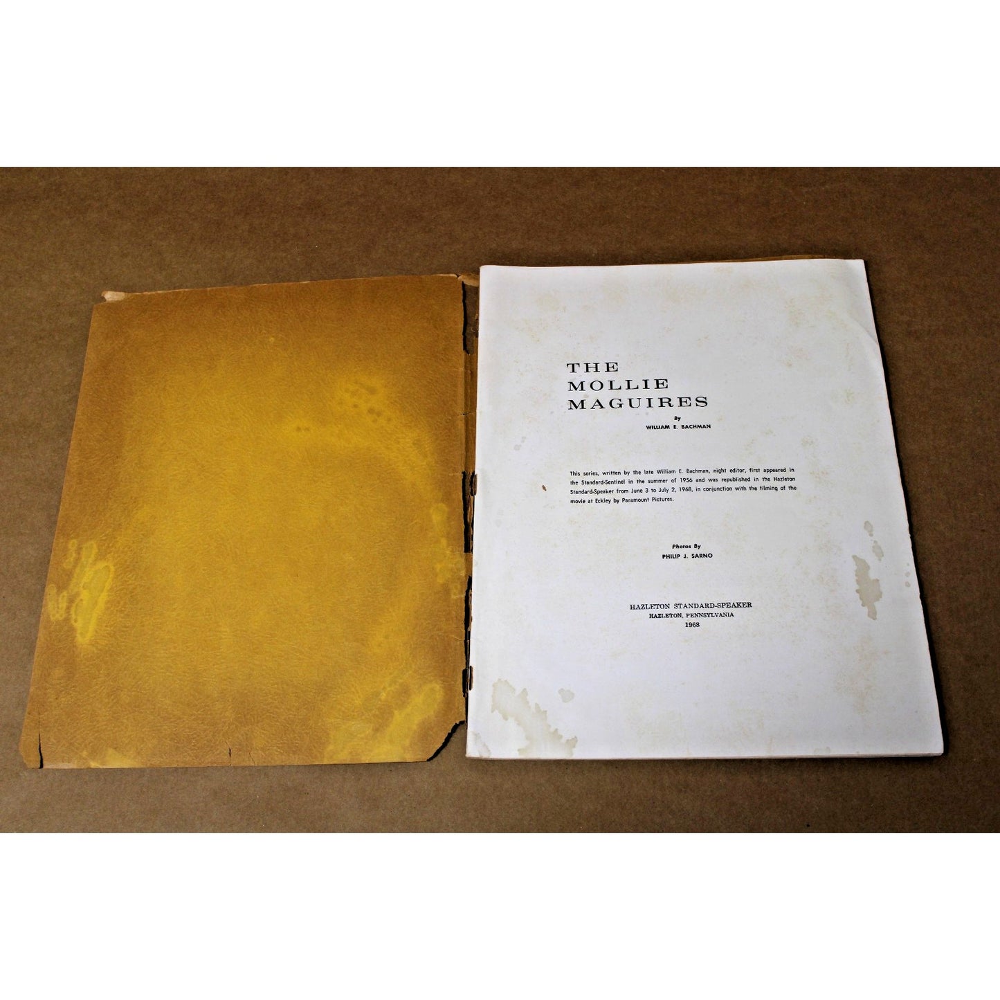 Molly/ Mollie Maguires, Souvenir Reprint of Hazelton Newspaper Filming Coverage