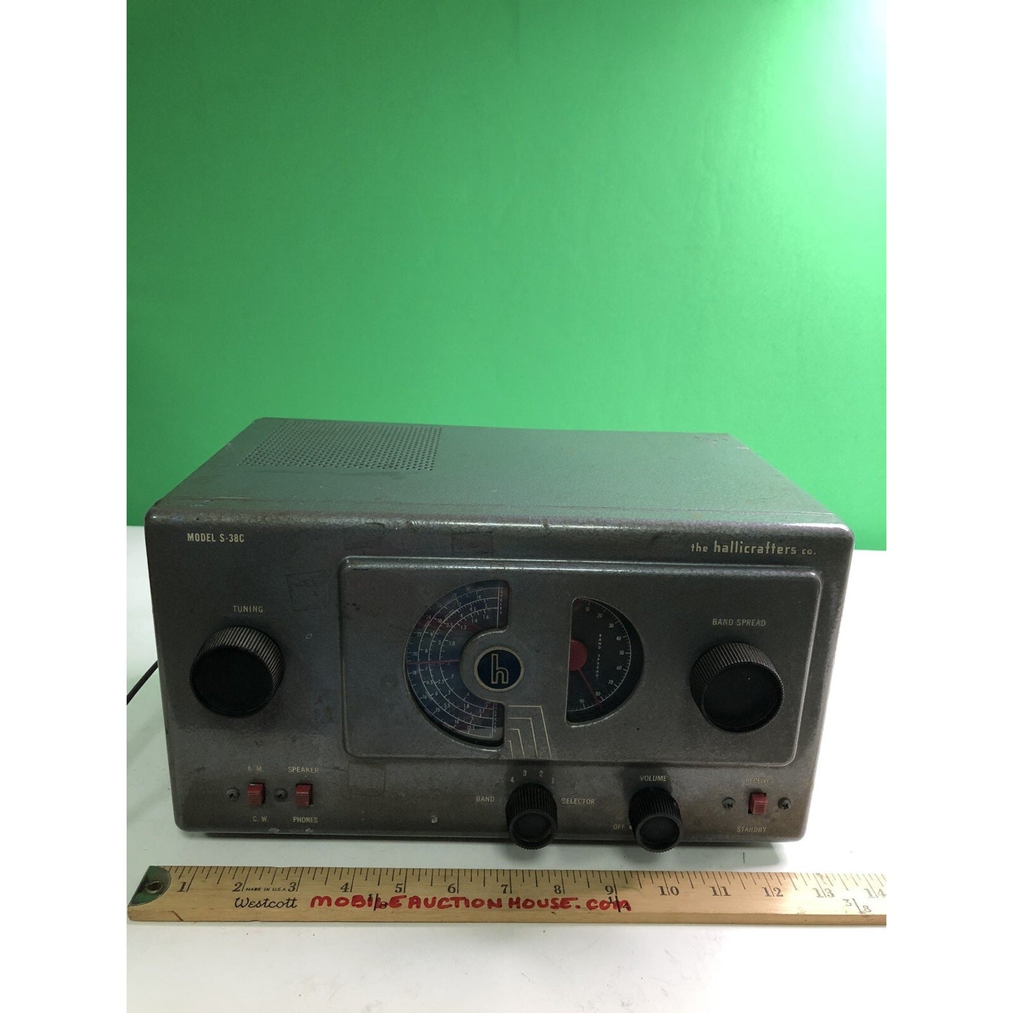VTG Short Wave Radio Receiver By The Hallicrafters Co. MODEL S-38C Works 4 Band