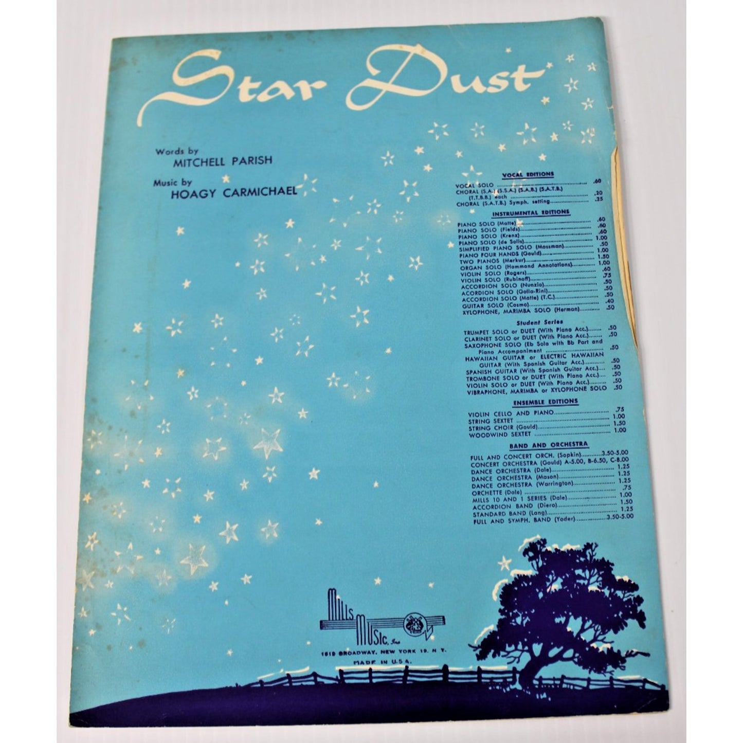 Vintage Sheet Music Collection by Hoagy Carmichael- Stardust, Snowball