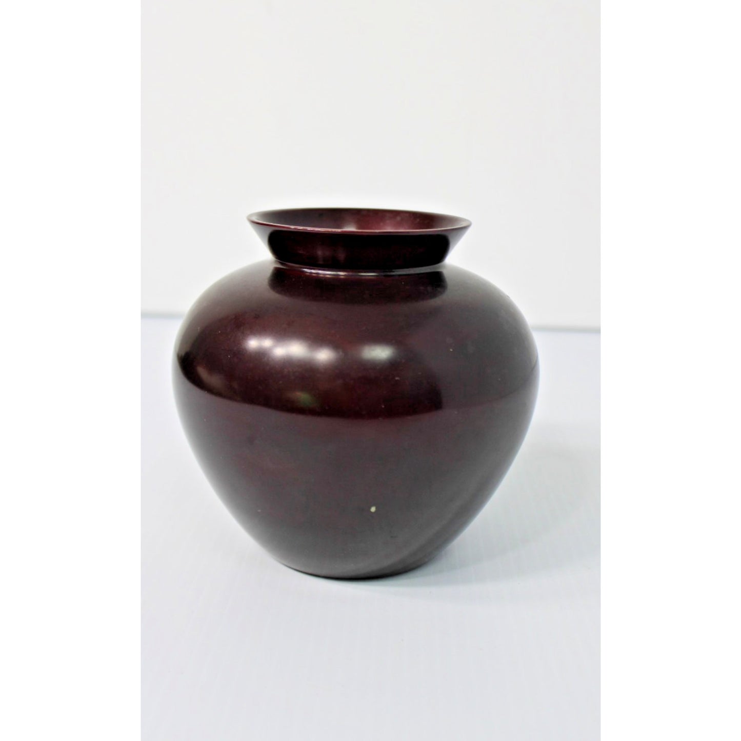 Vintage Japanese Bronzed Pottery Vase, Gilt Robin/ Bird Cherry Blossom Branch