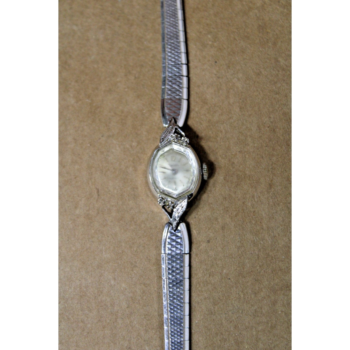 Vintage 1950s Ladies Gruen Bracelet Watch with Diamond Accents for Parts/ Repair