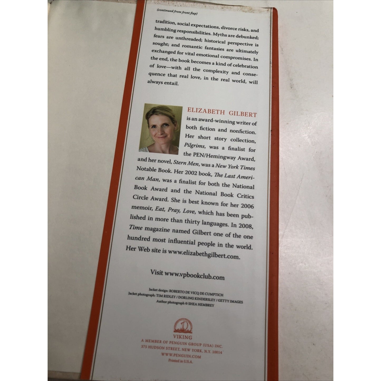 SIGNED Committed: A Skeptic Makes Peace with Marriage Elizabeth Gilbert 2010 HC