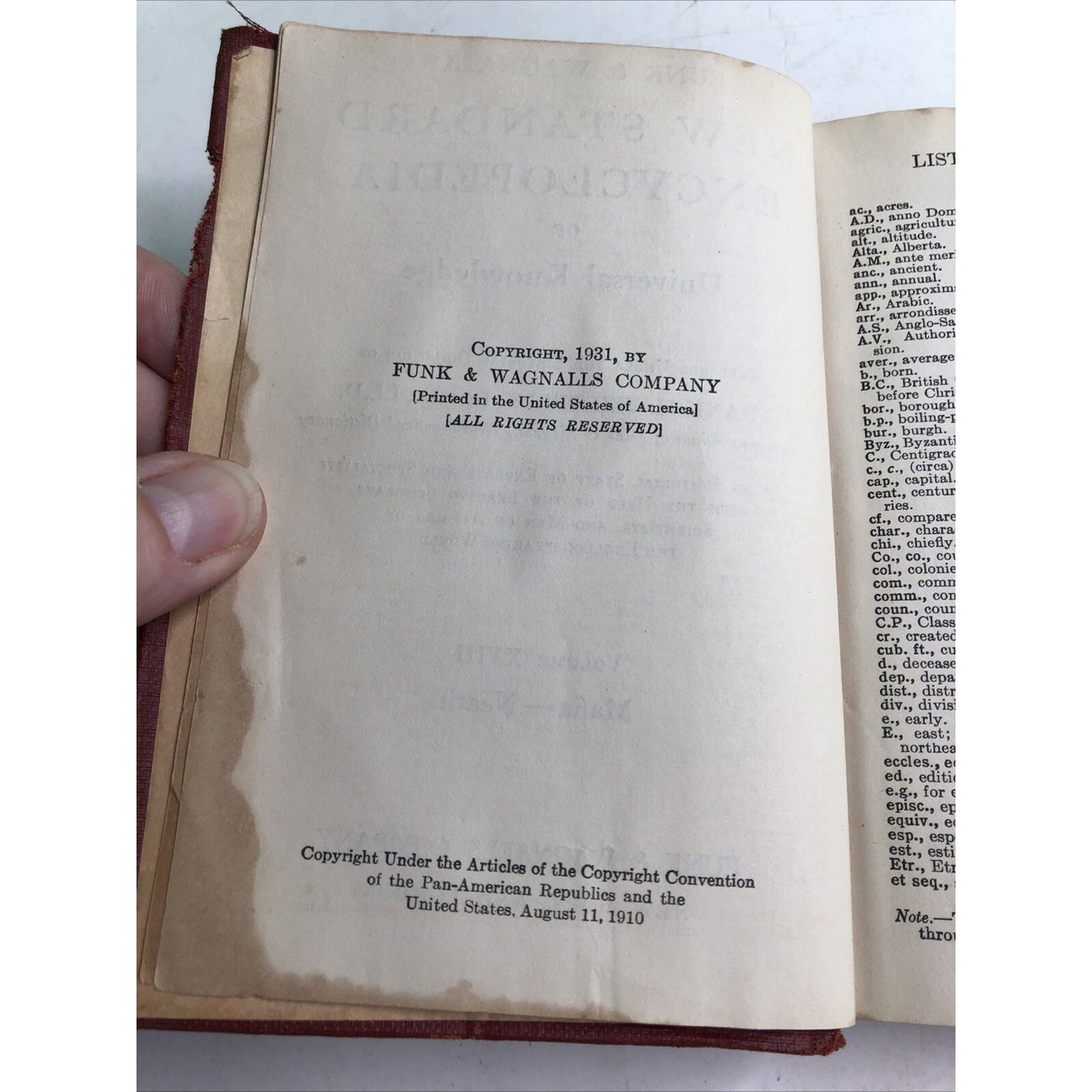 1931 Funk & Wagnalls New Standard Encyclopedia Volume XVIII Only Frank Vizetelly