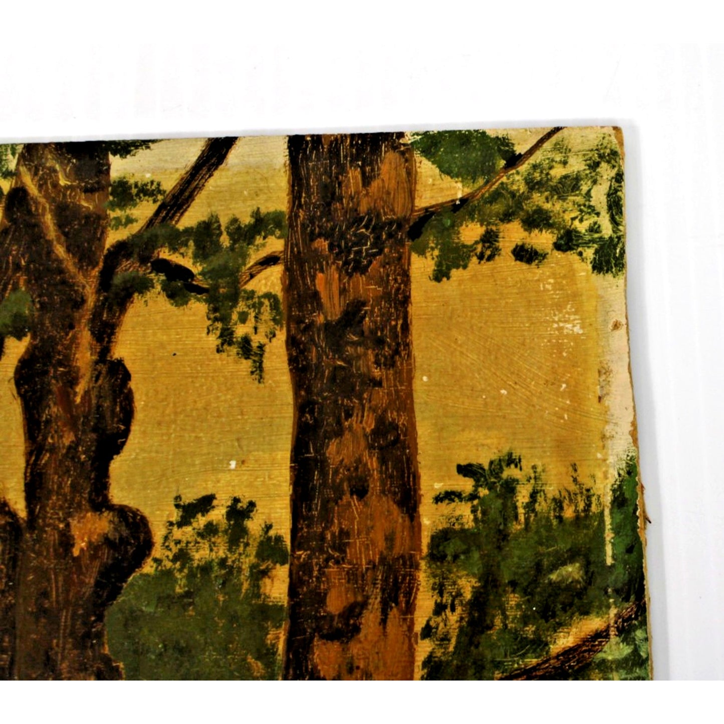Small Oil on Board Painting, Wooded Scene, M.J. Toray, 1931- American Realism
