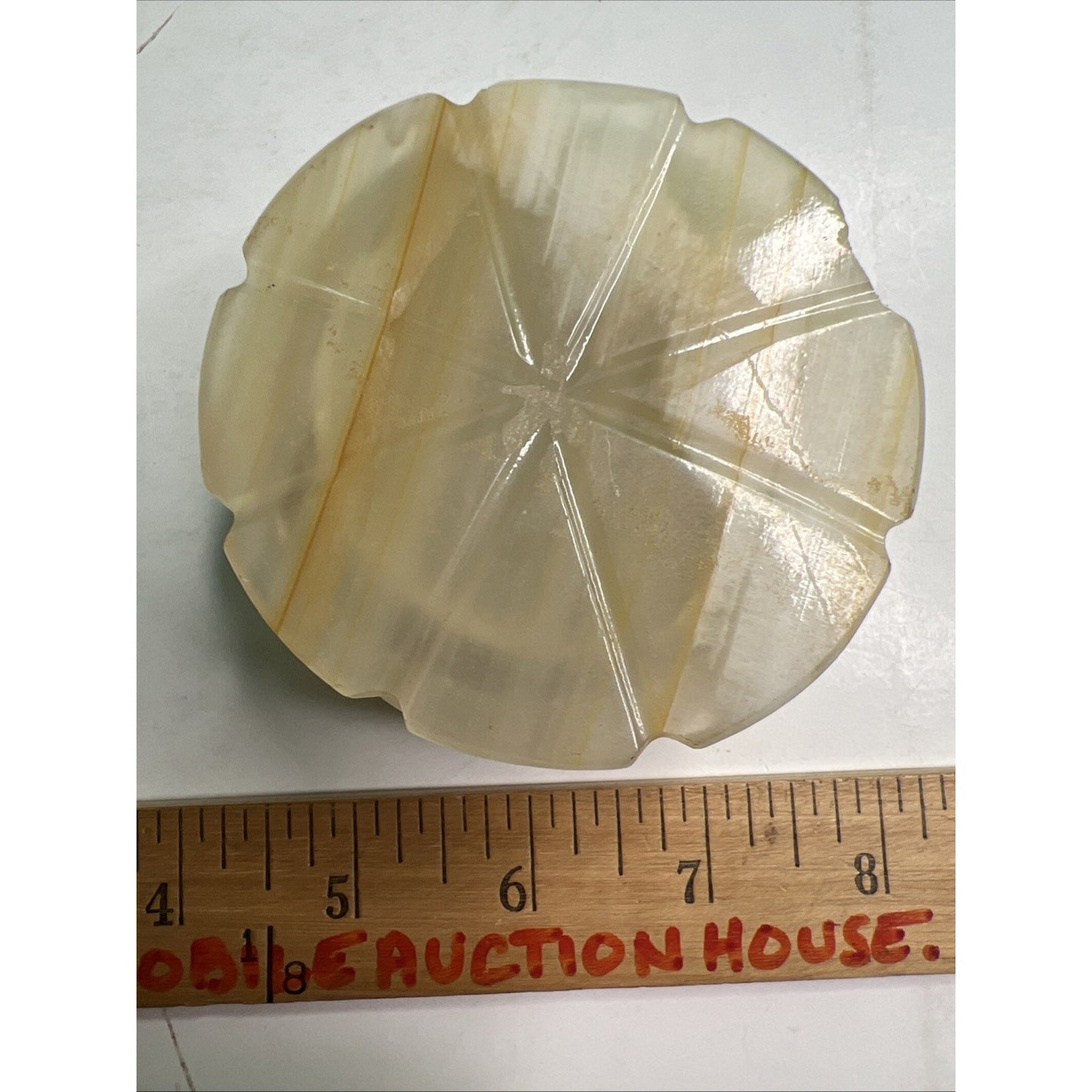 Carved Soapstone Small Box Round Trinket Vanity Natural Stone with Lid
