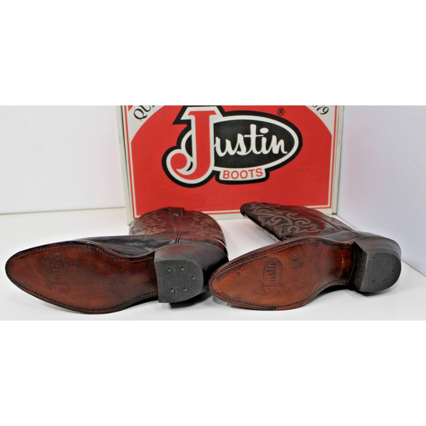 Beautiful Size 5B Justin London Brown Leather Western Cowboy Boots Style #4915