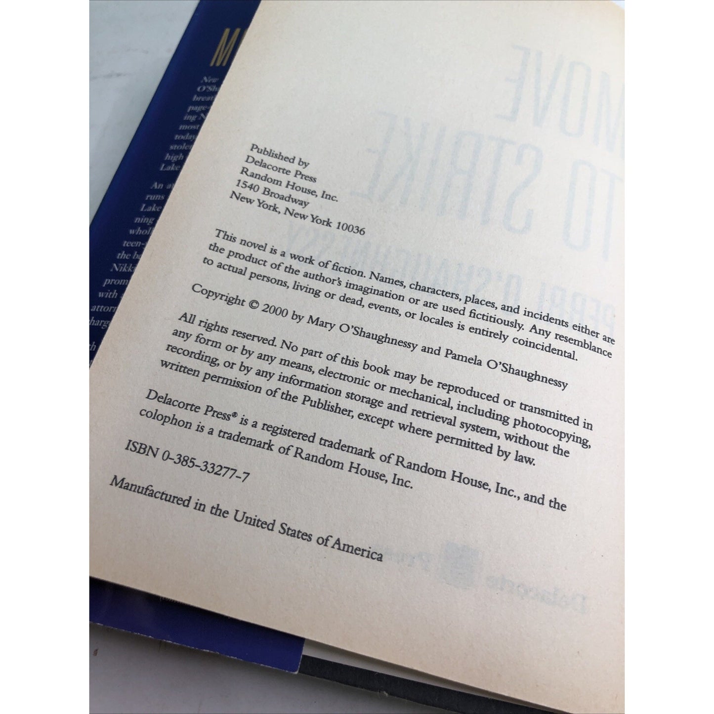Perri O’Shaughnessy 2000 MOVE TO STRIKE HC DJ 1st Edition