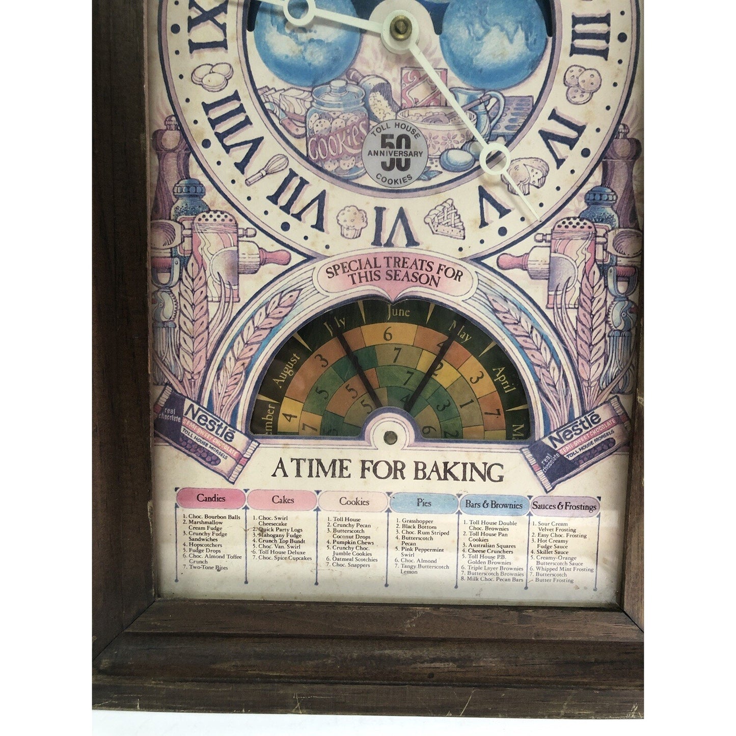 1979 Nestle 50th Anniversary A Time for Baking CLOCK Toll House Cookies WORKS!