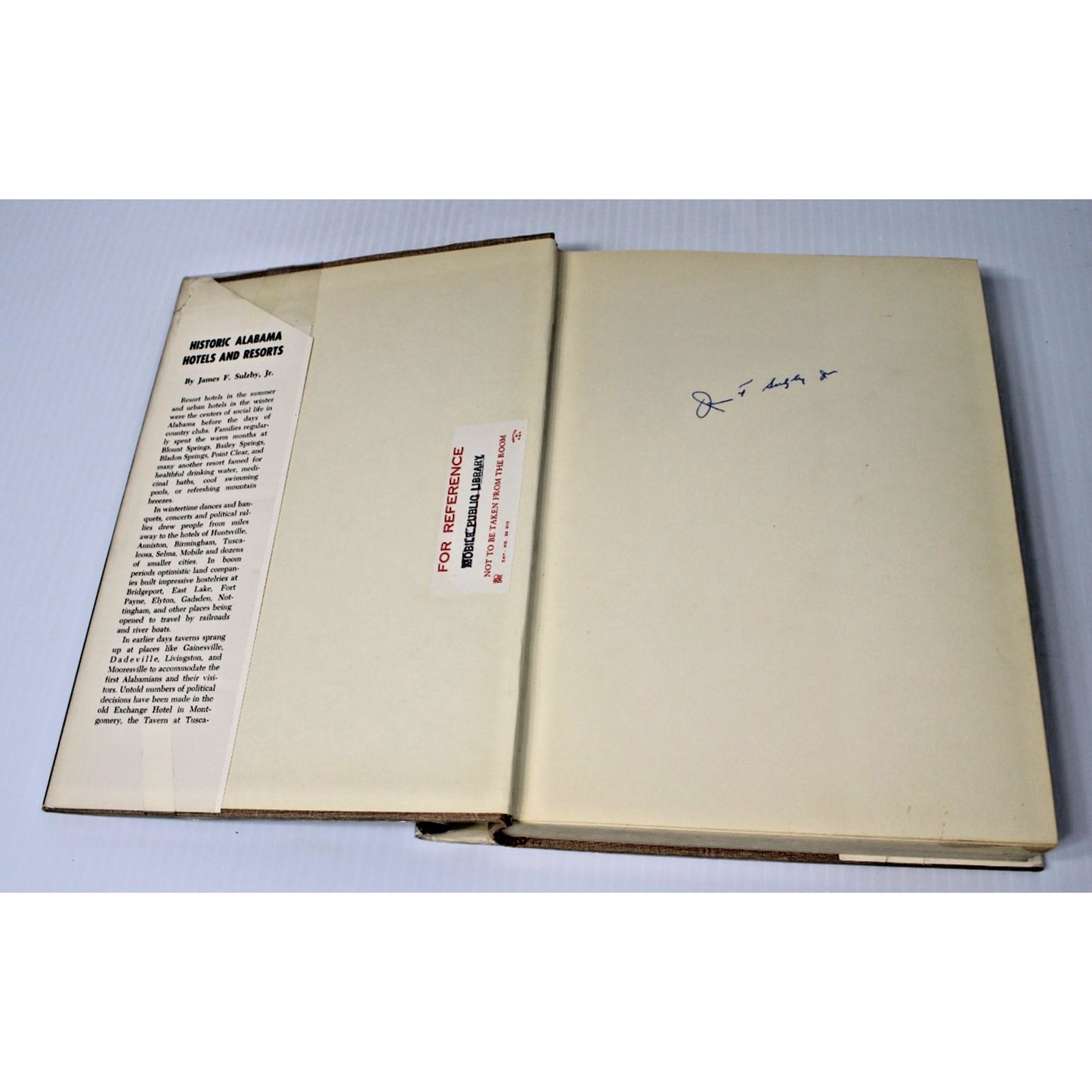 Rare Signed 1st Edition- Historic Alabama Hotels and Resorts- James Sulzby, 1960