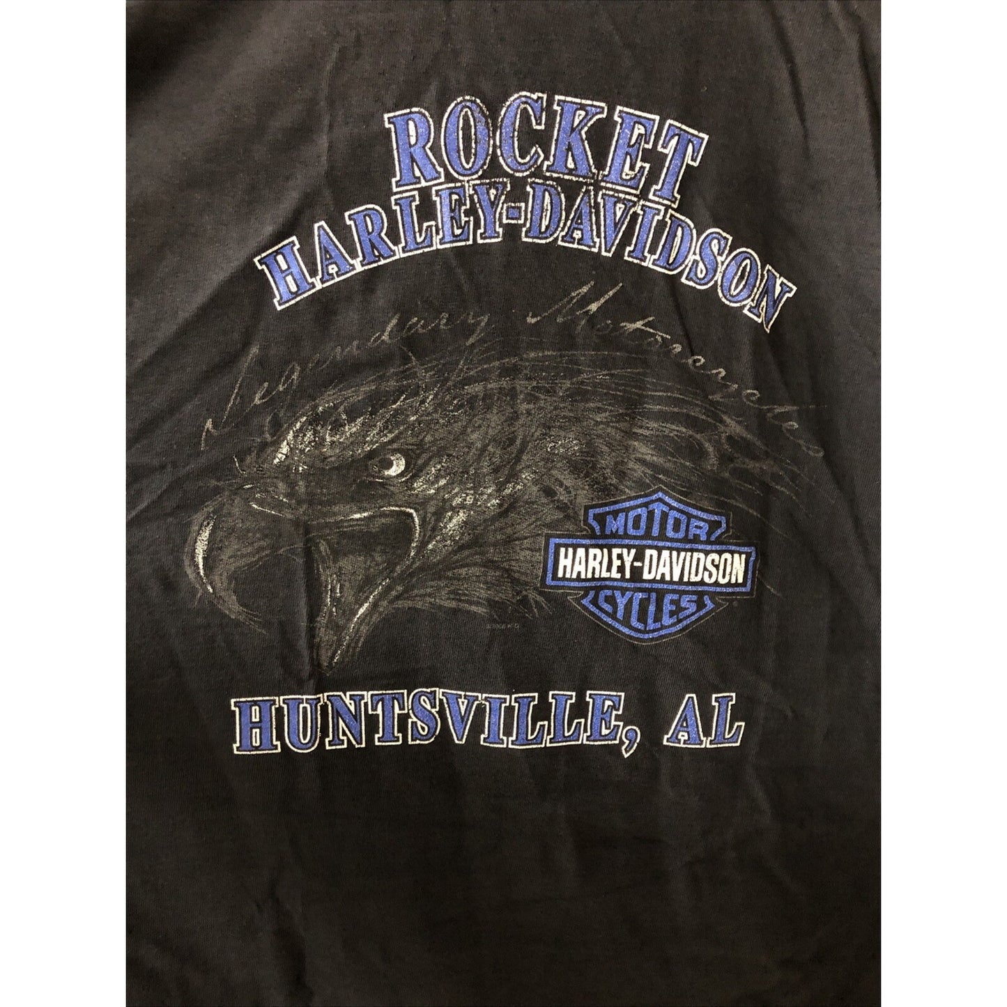 Vintage 90s Harley Davidson Tshirt XL Rocket Huntsville Alabama AL