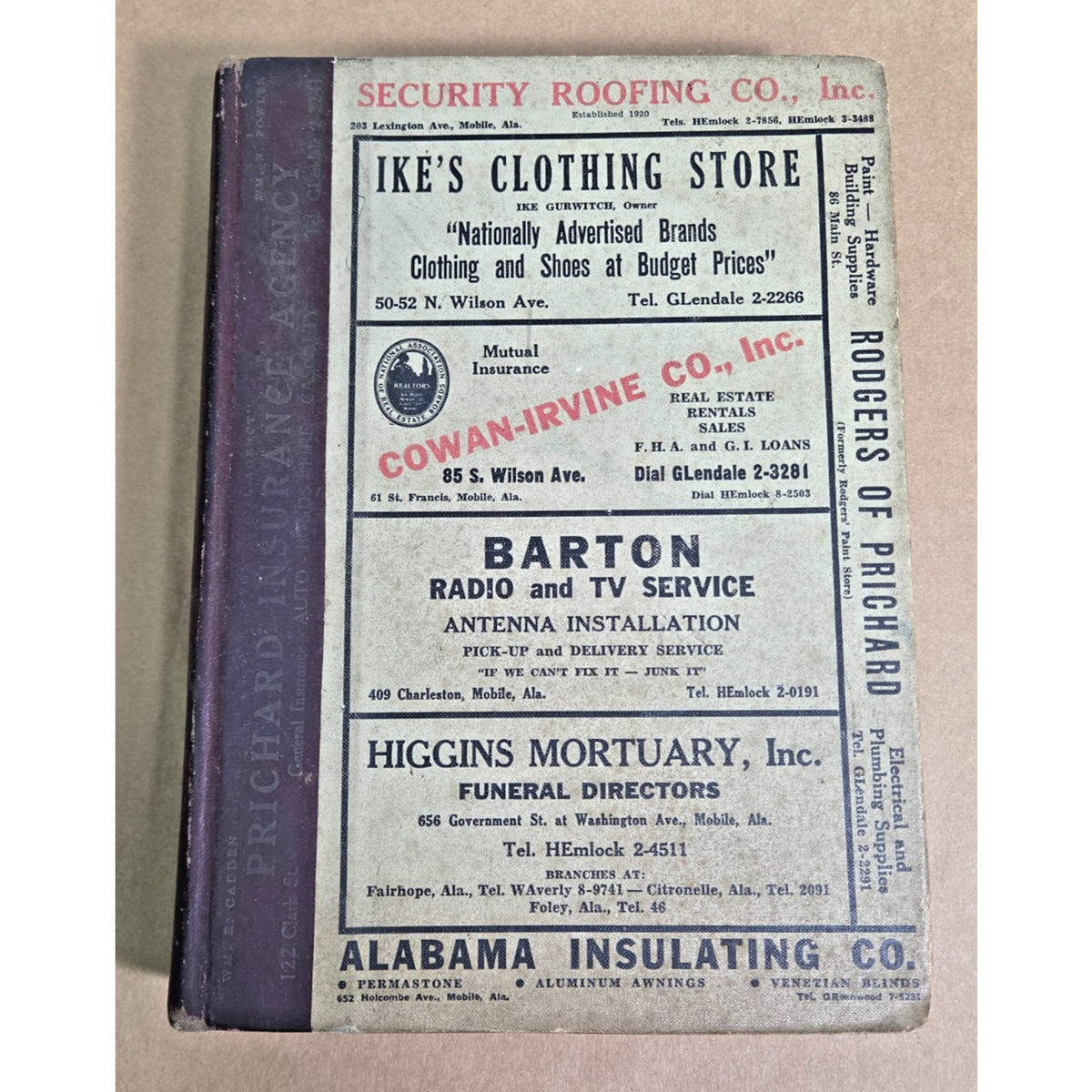 1956 Polk’s Prichard Alabama City Directory - Vintage Mobile County History