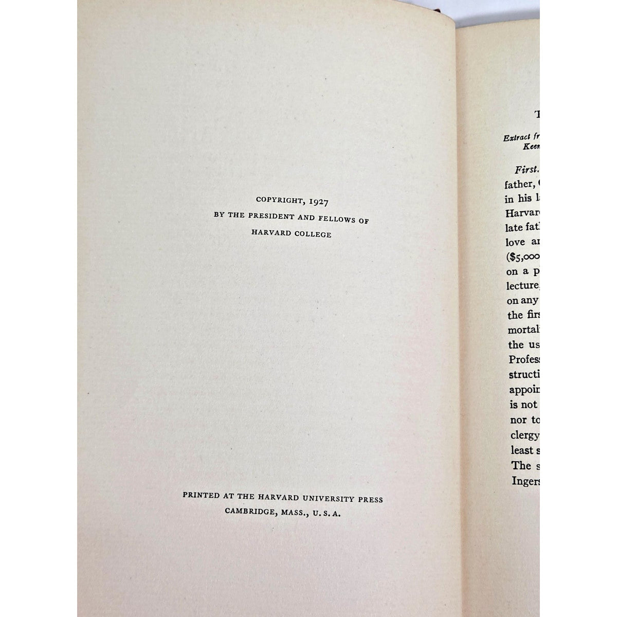 1927 First Edition Spiritual Values & Eternal Life Harry Emerson Fosdick Harvard