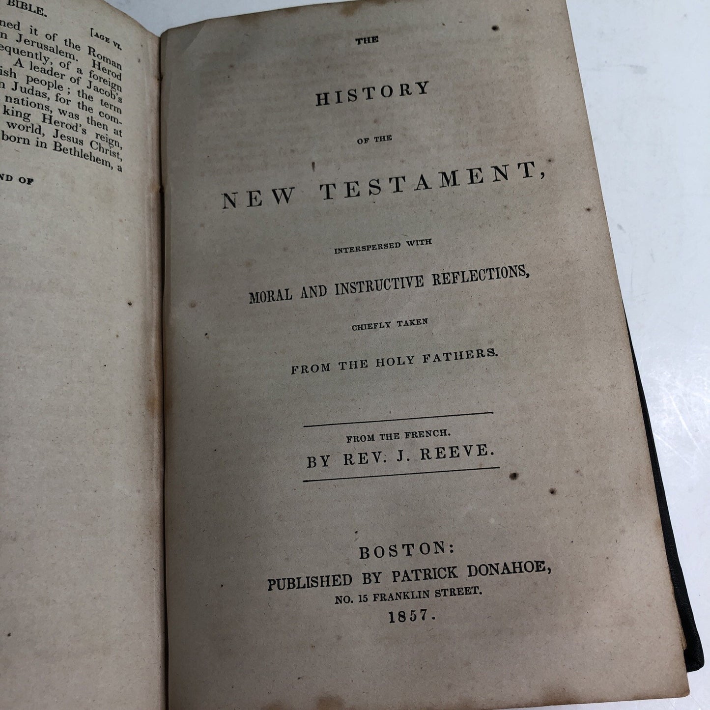 The History Of The Old And New Testament J. Reeve 7th Edition 1784 Original Pub.