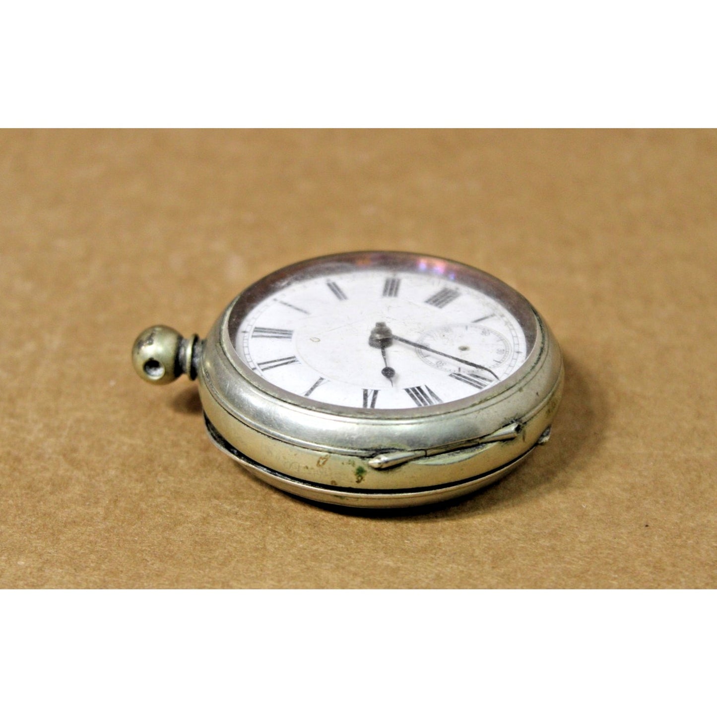 Antique Paragon Pocket Watch, Silver Plated, Key-wind (Missing Key)