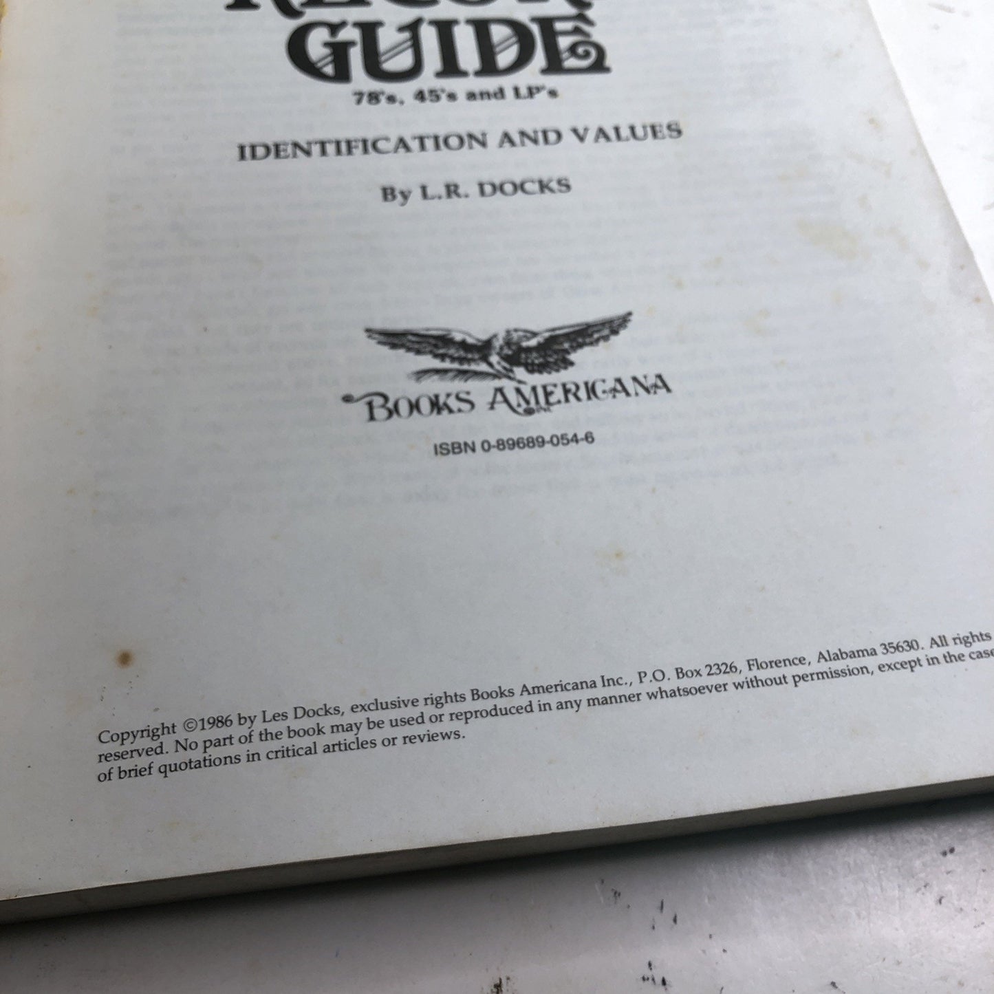 3rd Edition American Premium Record Guide By L. R. Docks 1986 PB