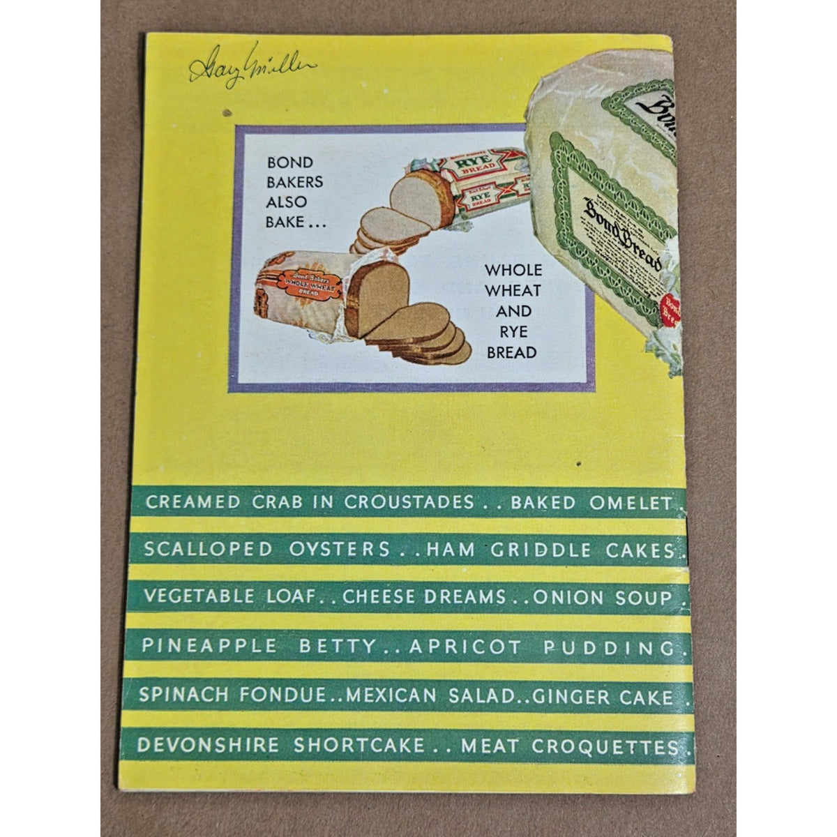 1931 Bond Bread 88 Mealtime Surprises Vintage Recipe Booklet Cookbook