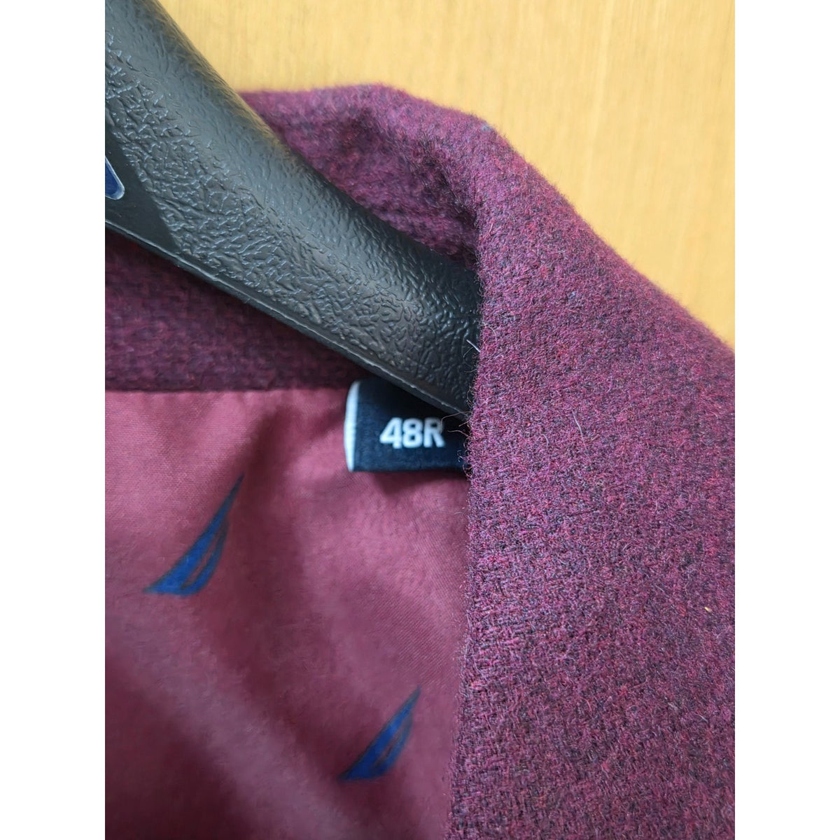 NWT Nautica Branford Sport Coat Blazer 48R Burgundy Purple Wool Blend Jacket