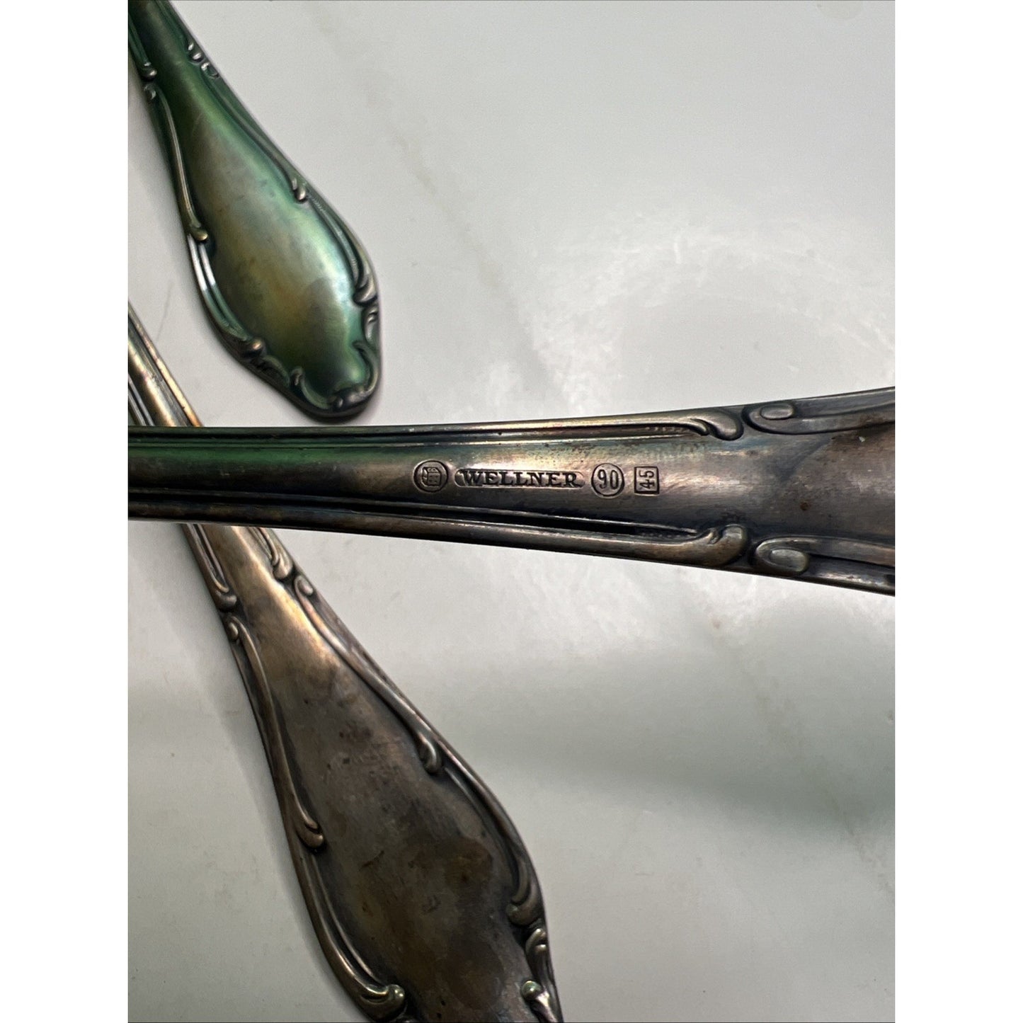 Antique Wellner Germany Silver Plated Serving Spoon Set 11 Total Boxed