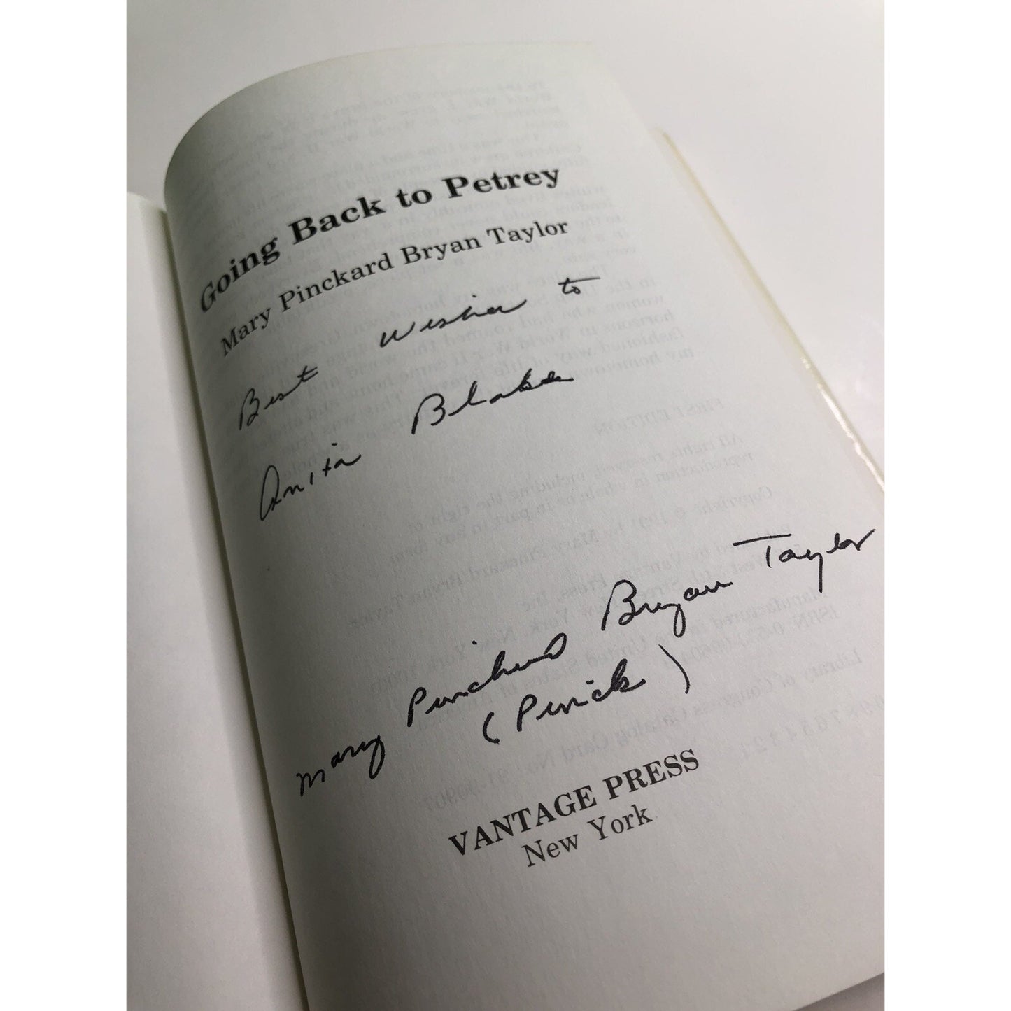 Going Back to Petrey by Mary Pinckard Bryan Taylor 1st Ed. 1991 Alabama History