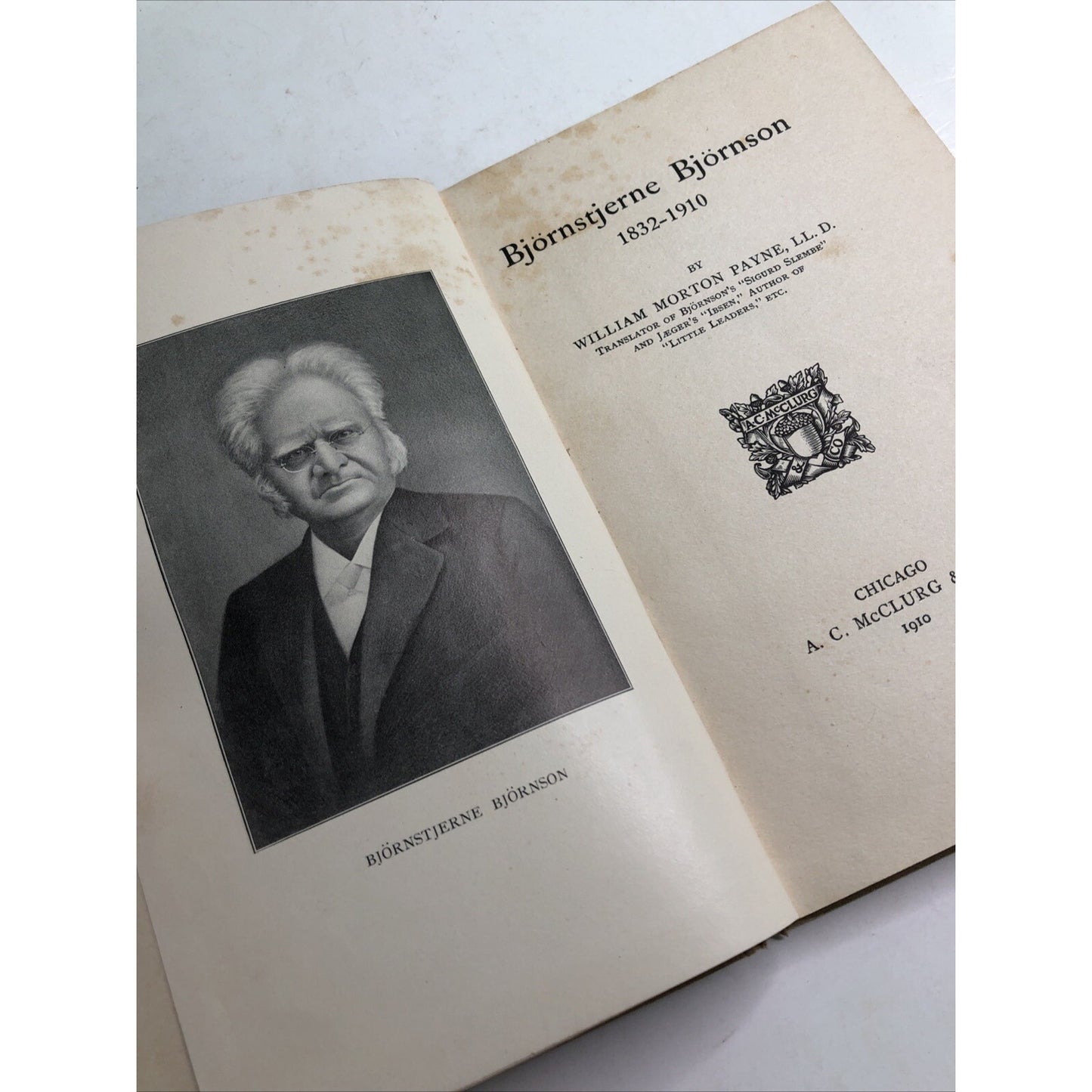 Bjornstjerne Bjornson 1832-1910 by William Morton Payne Published 1910 1st Ed.