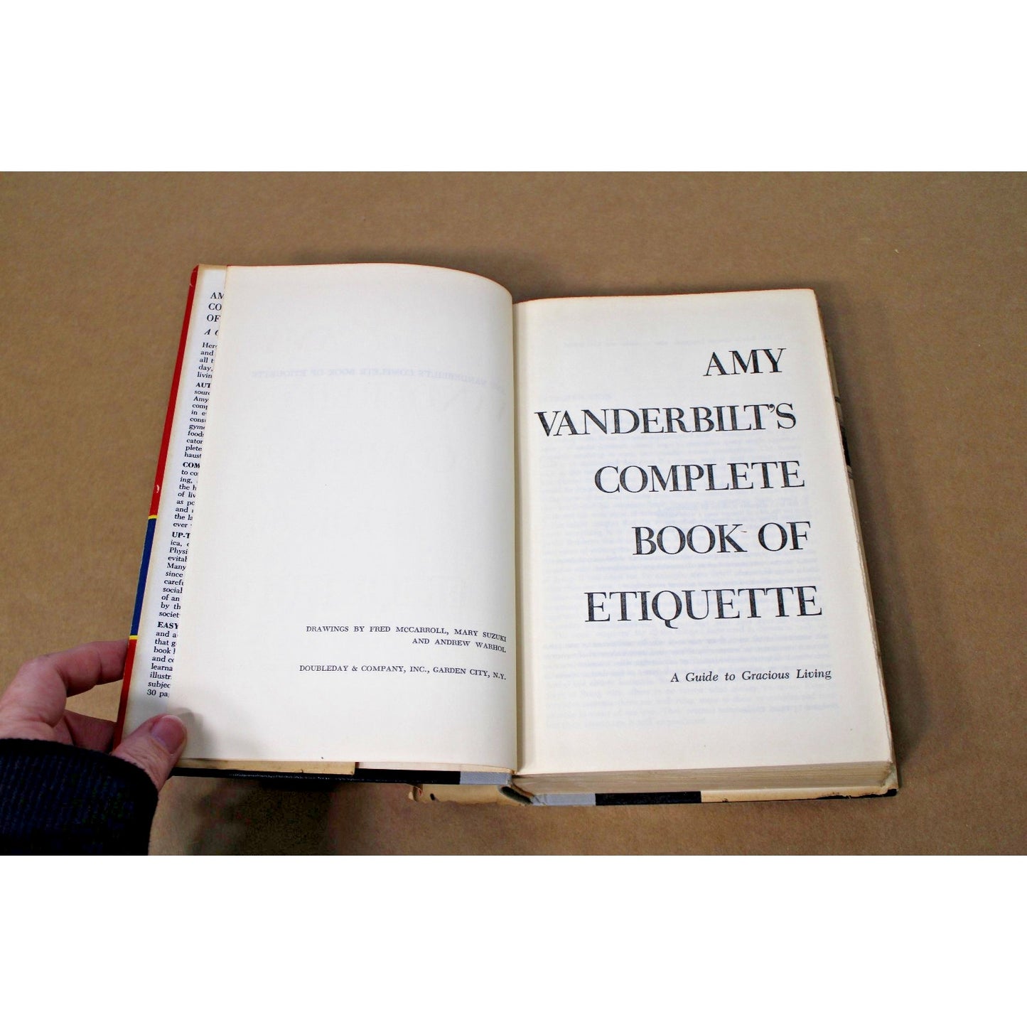 Amy Vanderbilt’s Complete Book of Etiquette 1958 Book Club Ed. HC/DJ w/ Warhol